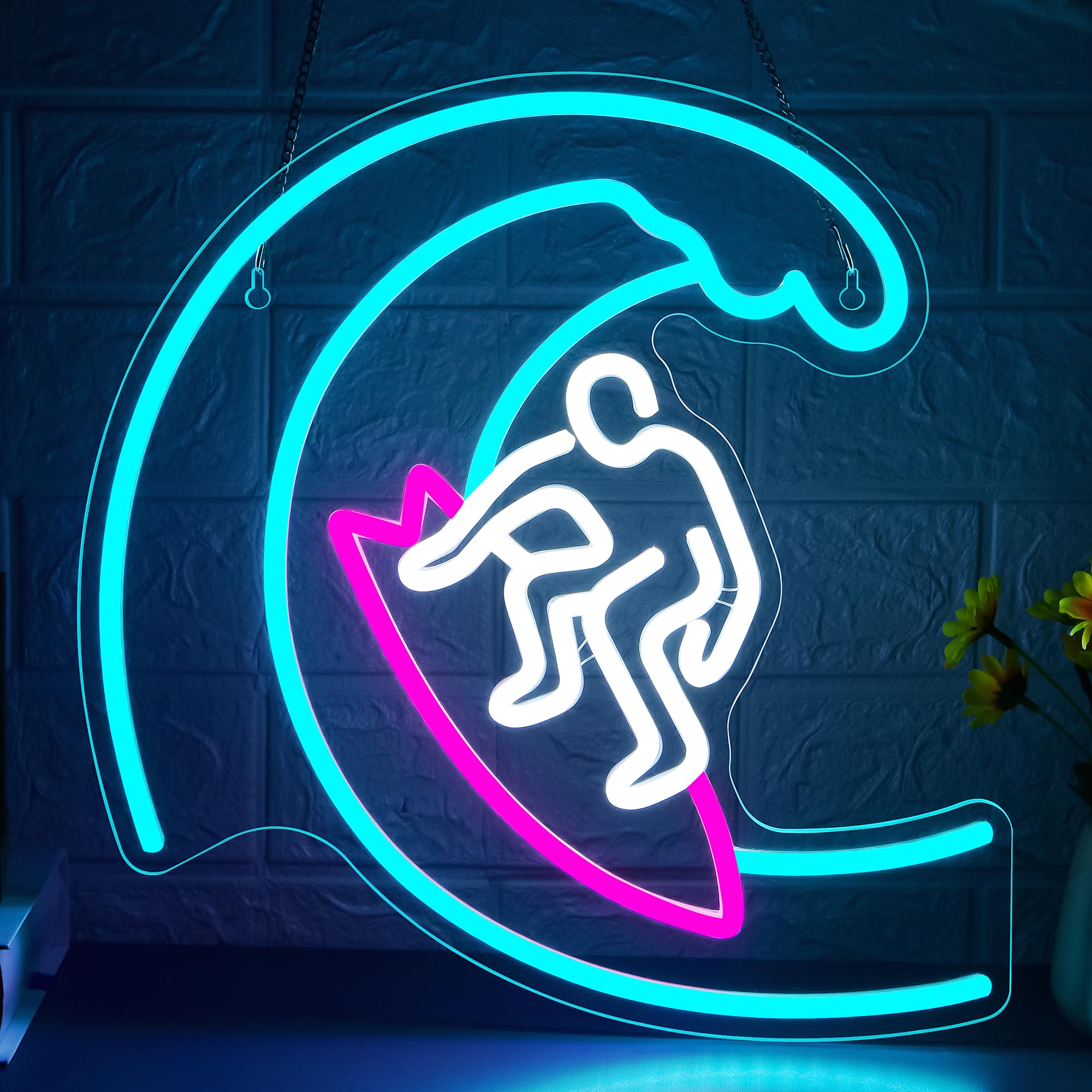 Surf Neon Sign for Wall Decor Surfboard LED Neon Light for Man Cave