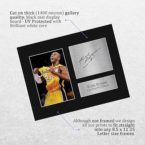 Miniatura 3 de HWC Trading - Imagen impresa autografiada de Kobe Bryant con Los Angeles Lakers para regalos de recuerdos de baloncesto, tamaño carta de EE. UU
