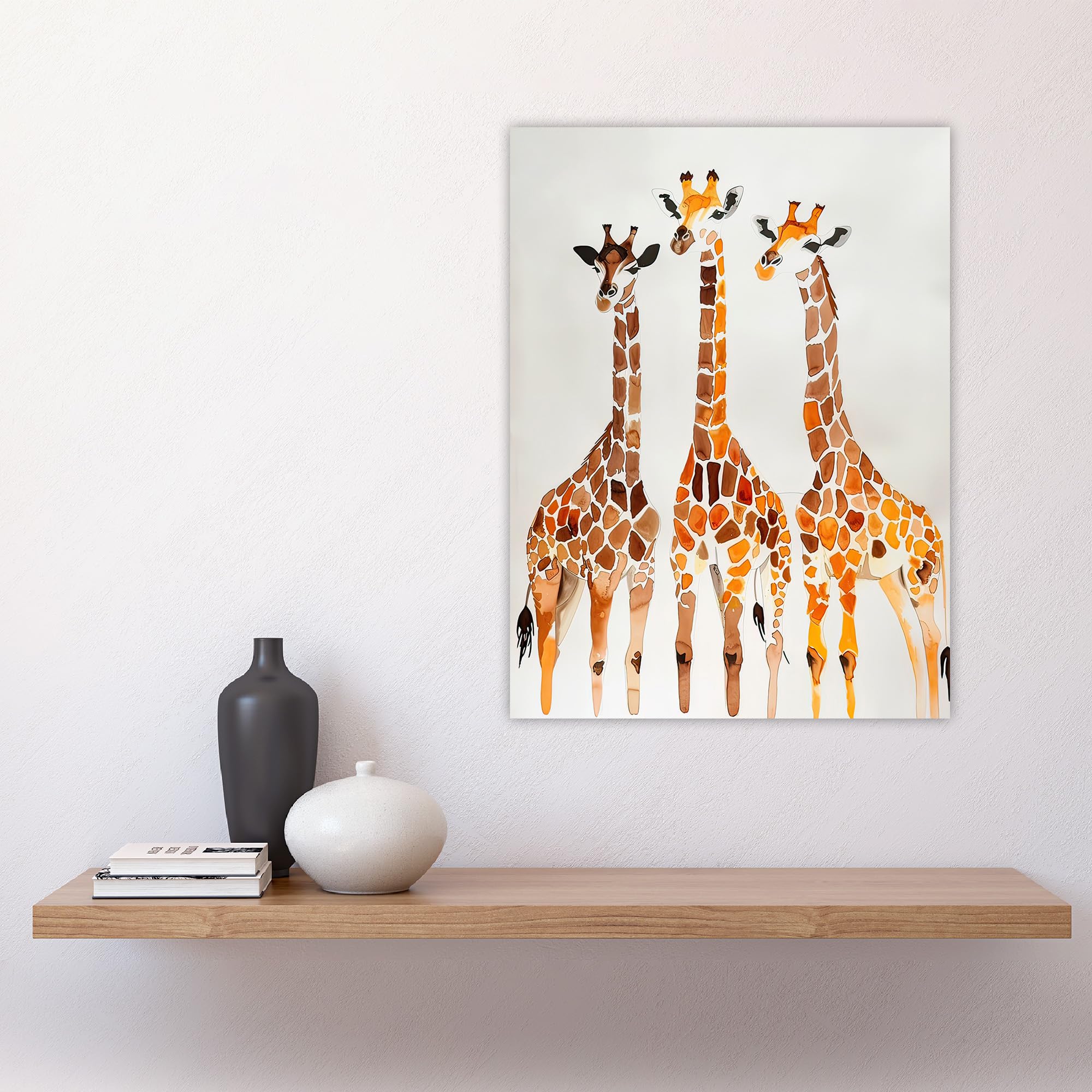Artery8 Group of Giraffes Bright Watercolour Safari Living Room Large Wall Art Poster Print Thick Paper 18X24 Inch - Image 4