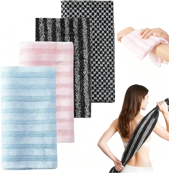 长款去角质抗菌沐浴巾，擦背专用，男女通用