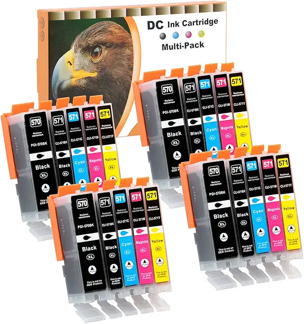 D&C Compatible Ink Cartridges for Canon Pixma MG5750 - PGI-570 CLI-571 XL 20-Pack