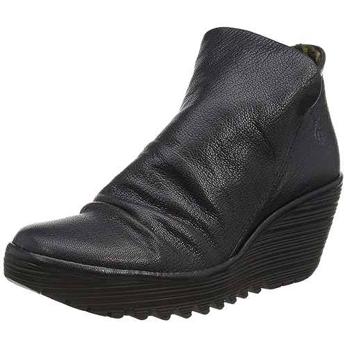 navy wedge boots uk
