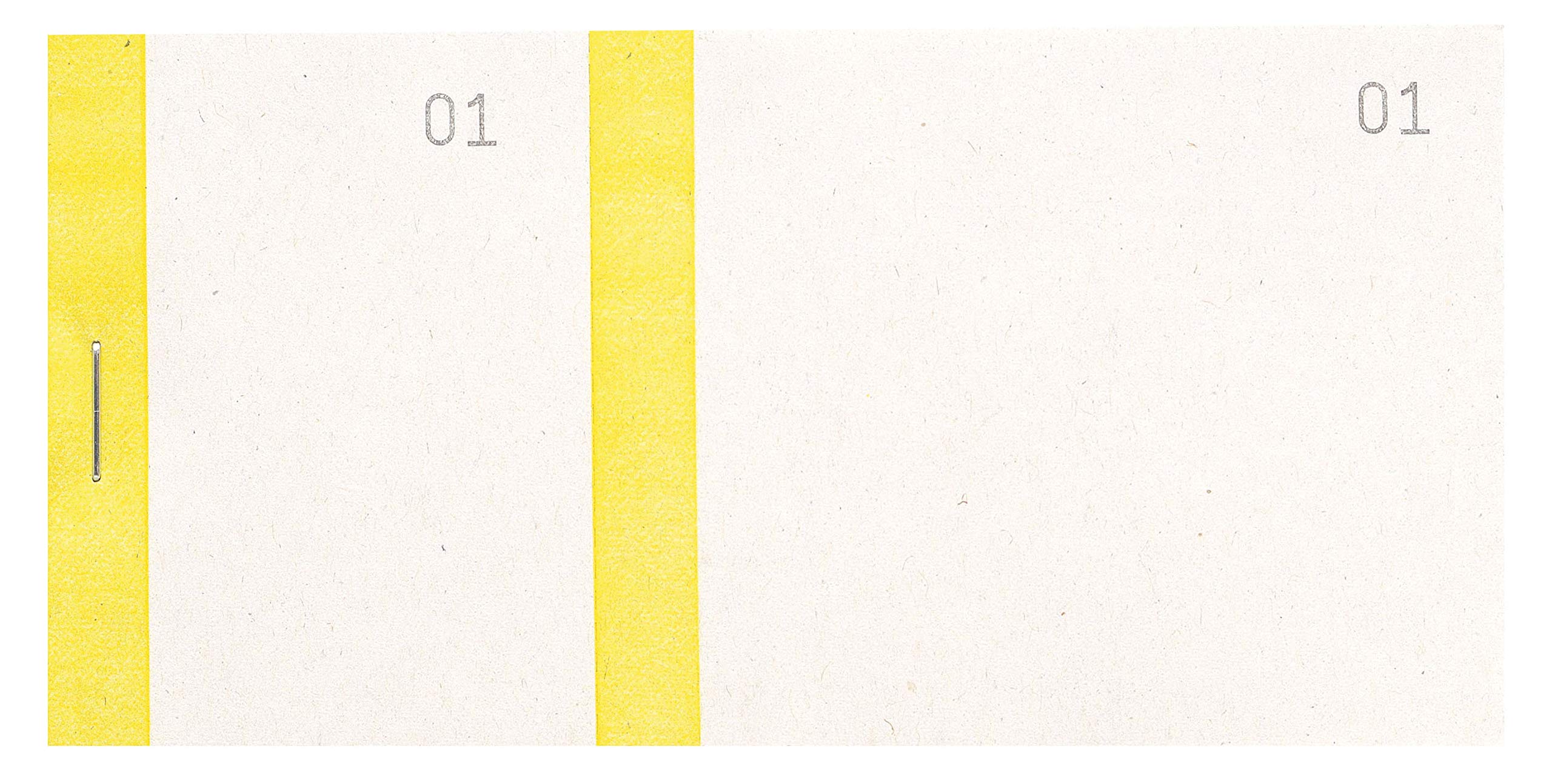 Blocs vendeurs 6,6x13,5cm Double numerotage Bande Couleur 100 feuillets, Yellow