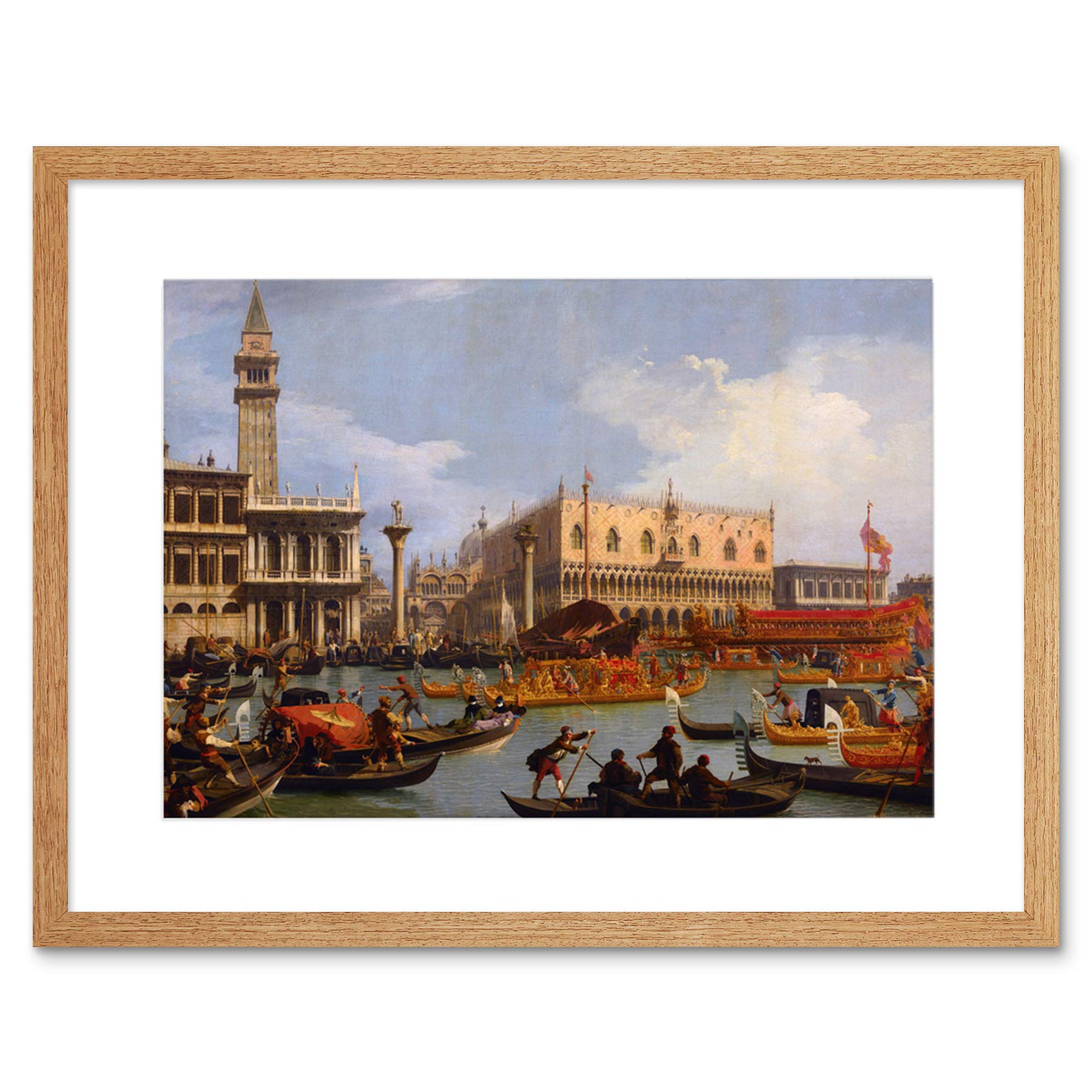 Wee Blue Coo Painting Cityscape Venice Canaletto Bucentaur Return Pier Framed Wall Art Print