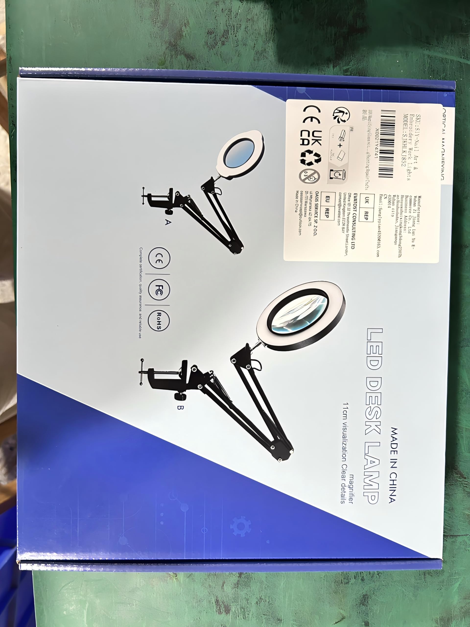 10X Lupe mit Licht und Ständer, Lupenleuchte mit 72 LEDs, 3 Farbmodi Dimmbare&10 Helligkeitsstufen, Leselupe, LED Leselampe mit Metallklemme, LED Lupenlampe für Schmuck, Arbeit, Lesen, Nähen-Weiß