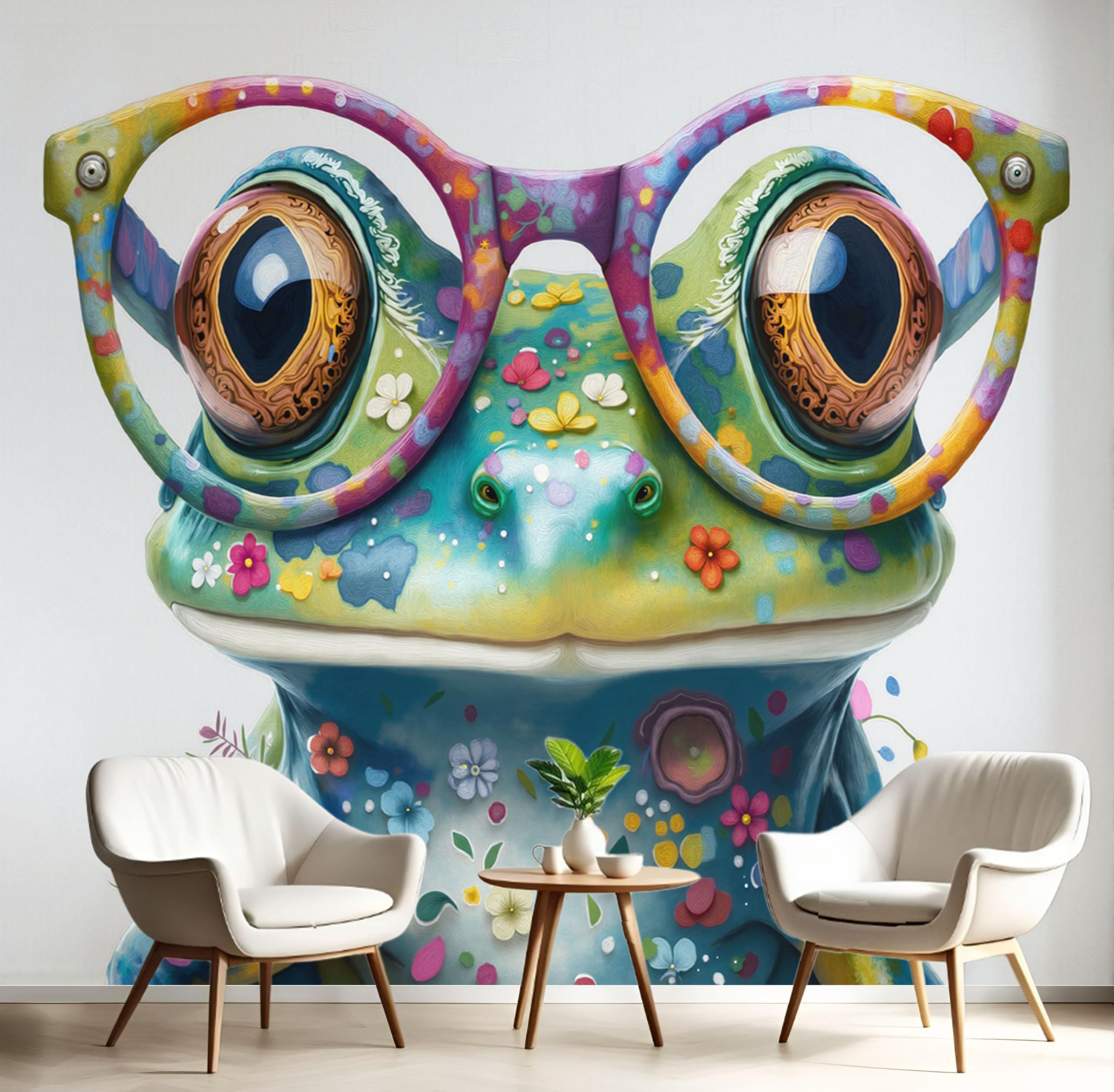 Papier peint grenouille pour habiller un mur vide avec une fresque panoramique en soie