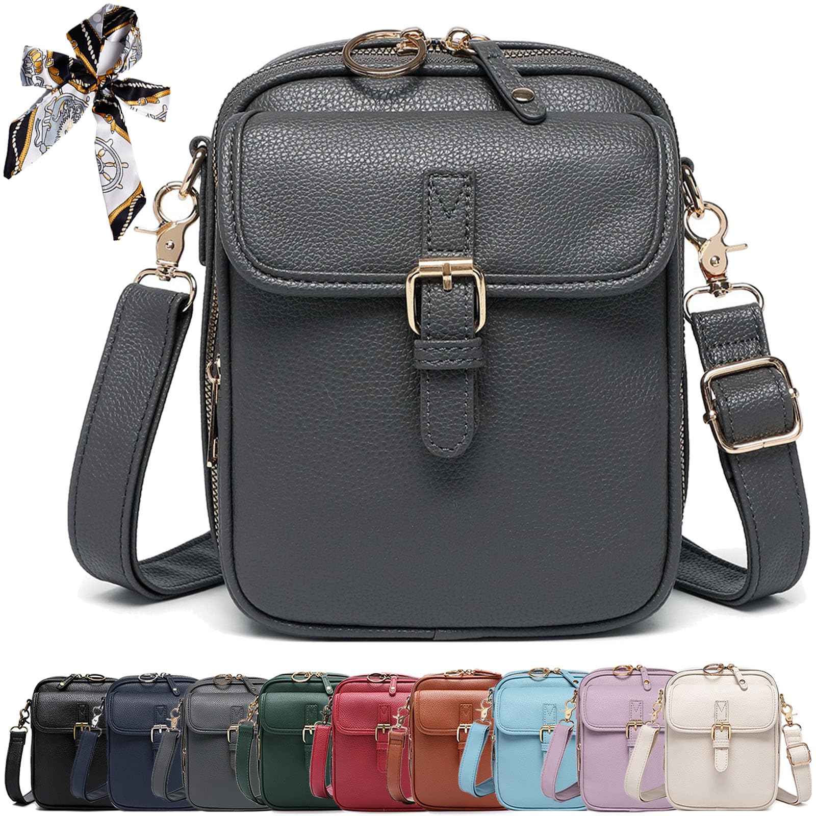 Crossbody Leather Bag for Women Travel, Vintage Anti-Theft