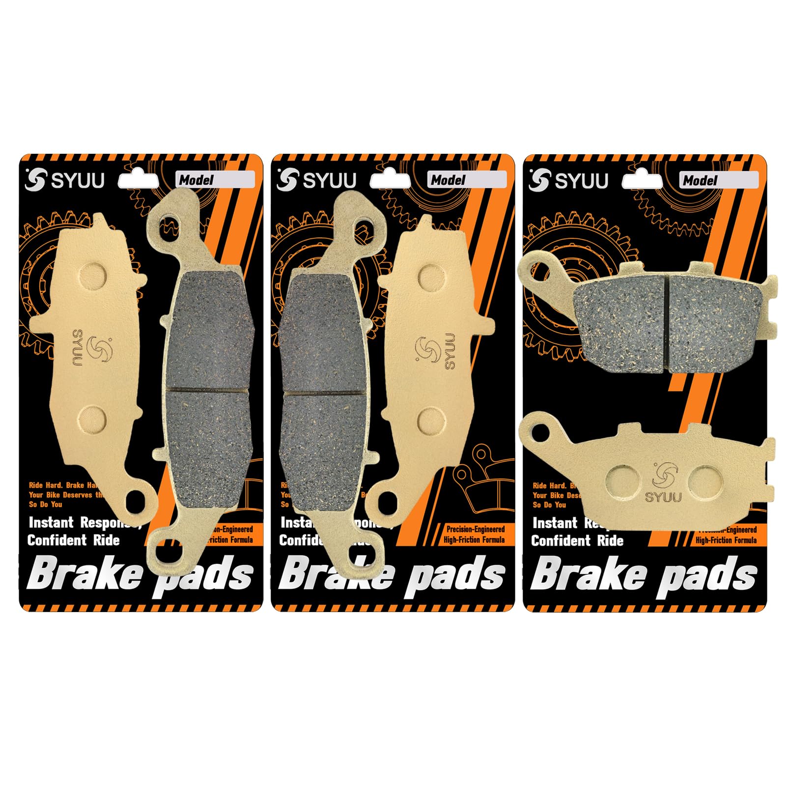 S SYUU Motocicleta Fibra de cobre delantero y trasero Pastillas de freno Compatible con Suzuki SV 400 SV 650 DL 650 DL 1000 GSR 750 2011 2012 2013 2014 2015 2016 FA229F FA231F FA174R