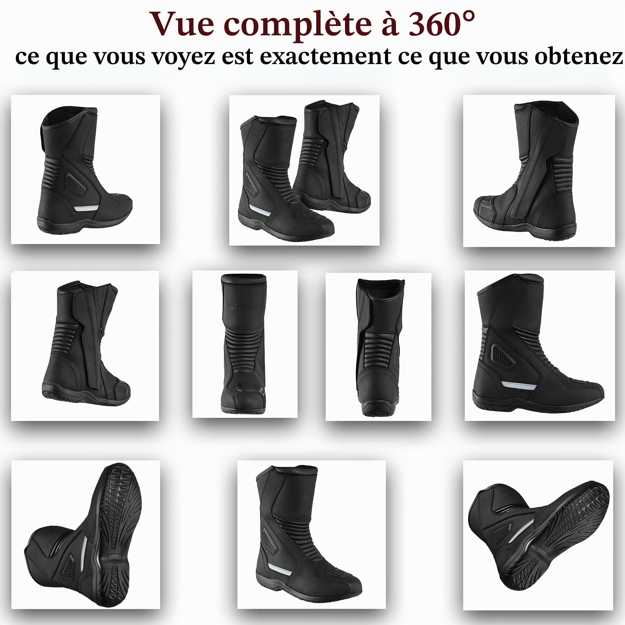 Bottes de moto de tourisme en cuir véritable pour homme, homologuées CE, imperméables, semelle en caoutchouc antidérapante, protection renforcée