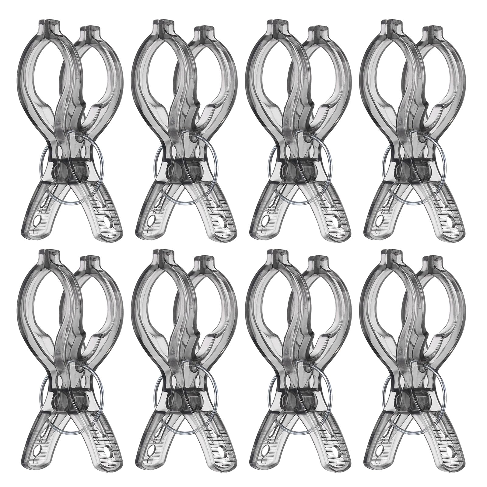 sourcing map 8 Pack 4.2 Inch Plastic Clothespins, Multi-Purpose Kitchen Towel Clip Spring Clamp, Non-Slip, Beach Towel Clip for Beach Chair, Suitable for Kitchen, Towel Rack Beach, Gray