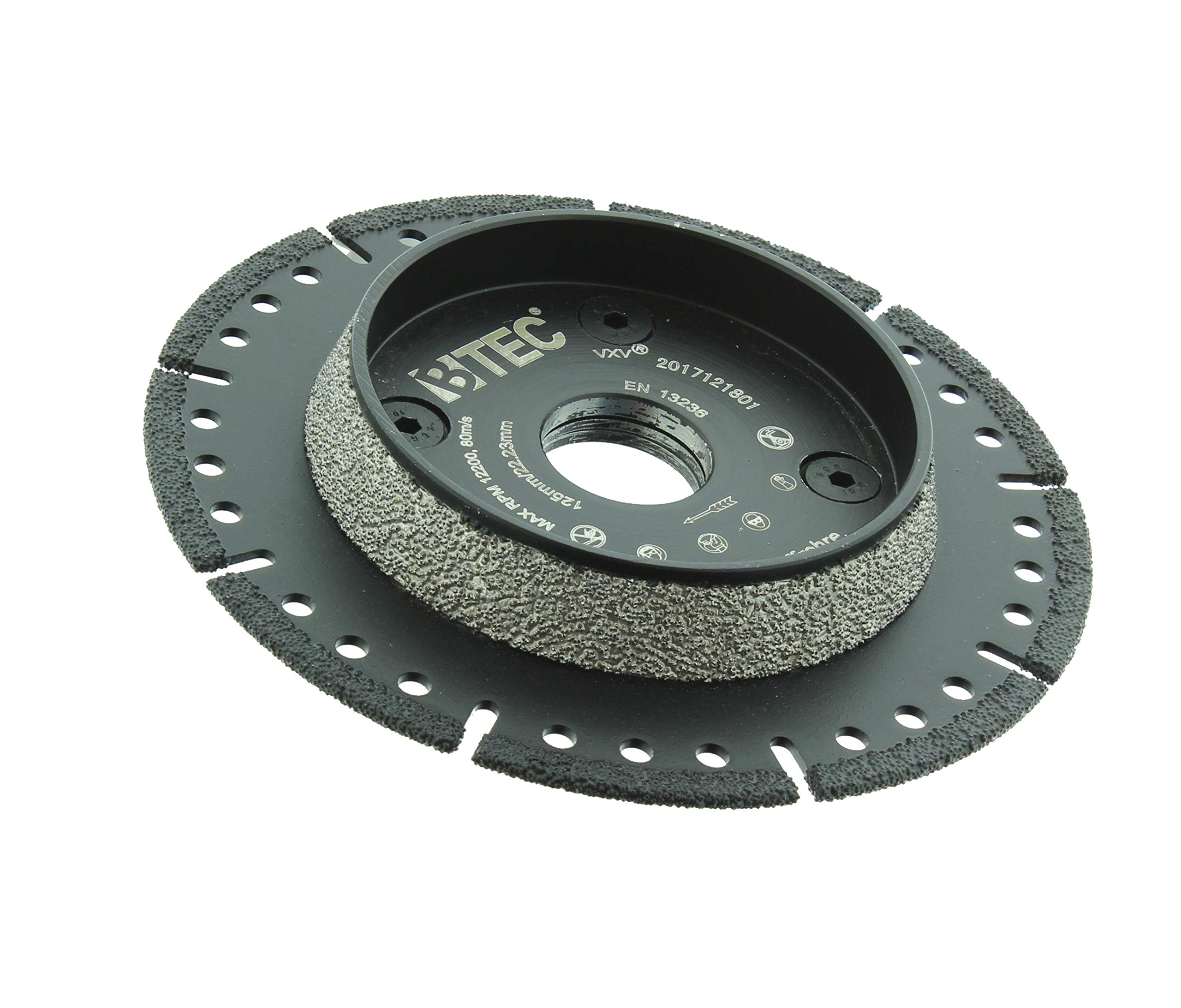 BTEC KG Rohr Trennscheibe Anfasscheibe 125 mm für Flexscheibe Diamanttrennscheibe PIPECUT PVC PP und Mehr - 125mm x 22,23mm