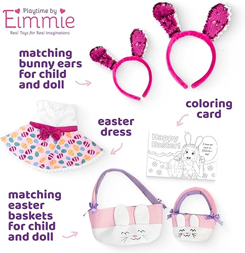 Miniatura 2 de Playtime by Eimmie Conjunto de ropa y accesorios para muñecas, vestido de vacaciones de Pascua con accesorios a juego, se adapta a muñecas