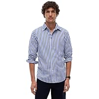 Tommy Hilfiger Uomo Camicia Flex Poplin Classic in Cotone, Multicolore (Wedge Blue/Stripe)