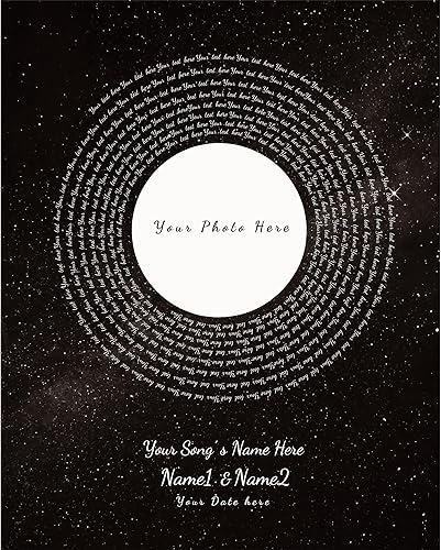 Vista 20 de Letras de música personalizadas, canciones, lienzo/fotos sin marco/impresiones enmarcadas con corazón en nombres de corazón, fecha de carga de fotos