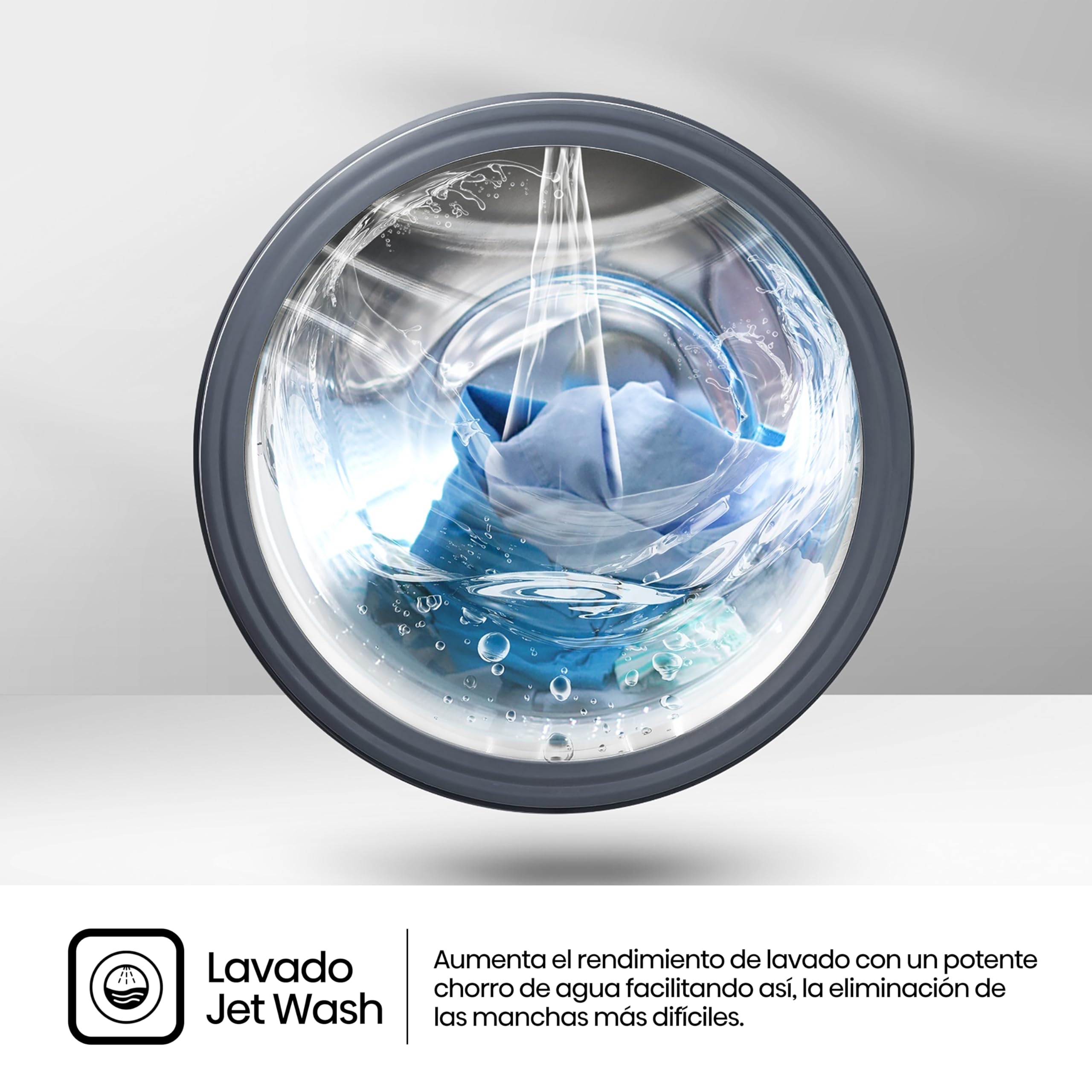 Hisense WFQE8014EVJM Lavadora 8 Kg, 1400 rpm, 15 Programas Automáticos, Vapor, Motor Inverter, Clase Eficiencia Lavado A, Pantalla LED, Programa Rápido, PureJet, Blanco