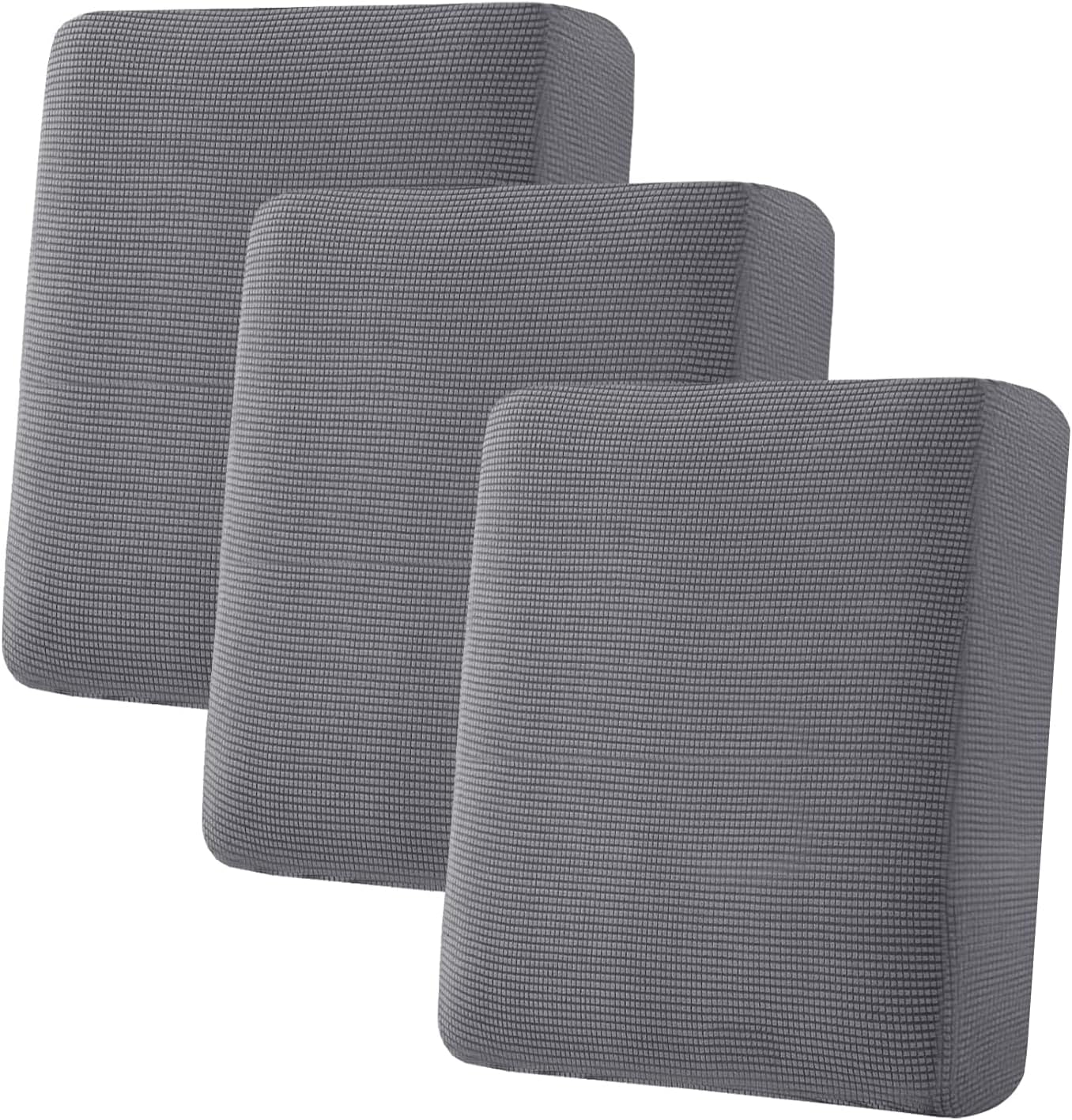 ADPON Super Stretch Individual Seat Cushion Covers Sofa Covers Couch Cushion Covers Slipcover Sets Thick Jacquard Textured Twill Fabric (3 Cushion Sofa,Grey)