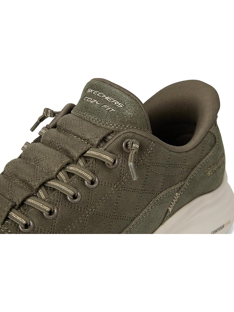 Olive SKECHERS Contour Foam Cozy Fit Hands Free Slip-ins