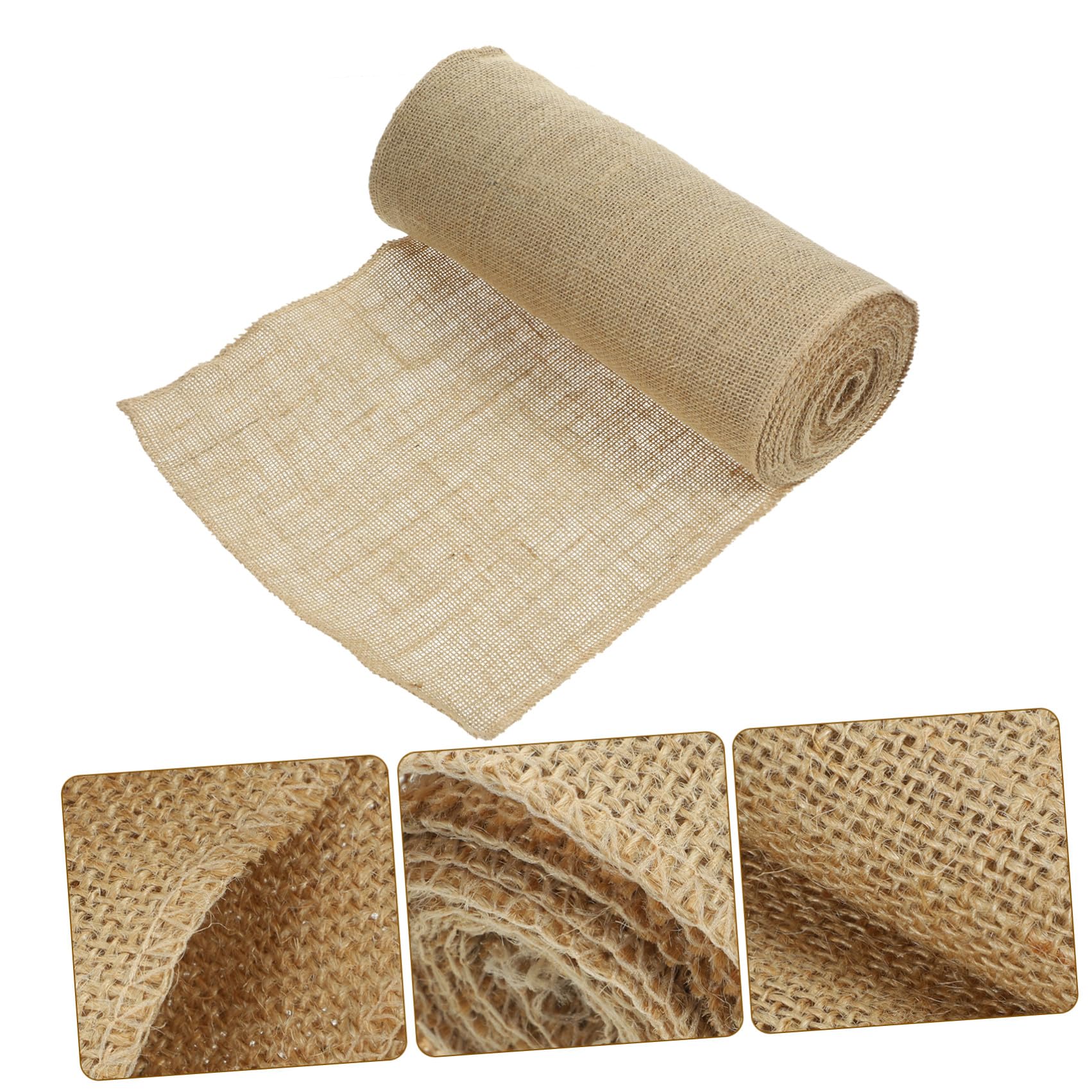 SOLUSTRE Rustikaler Leicht zu Lagern aus Jute Tischläufer 30cm X 10m Rolle Baumwolle und Leinen Nicht Verblassend für Hochzeits und Geburtstagsdeko