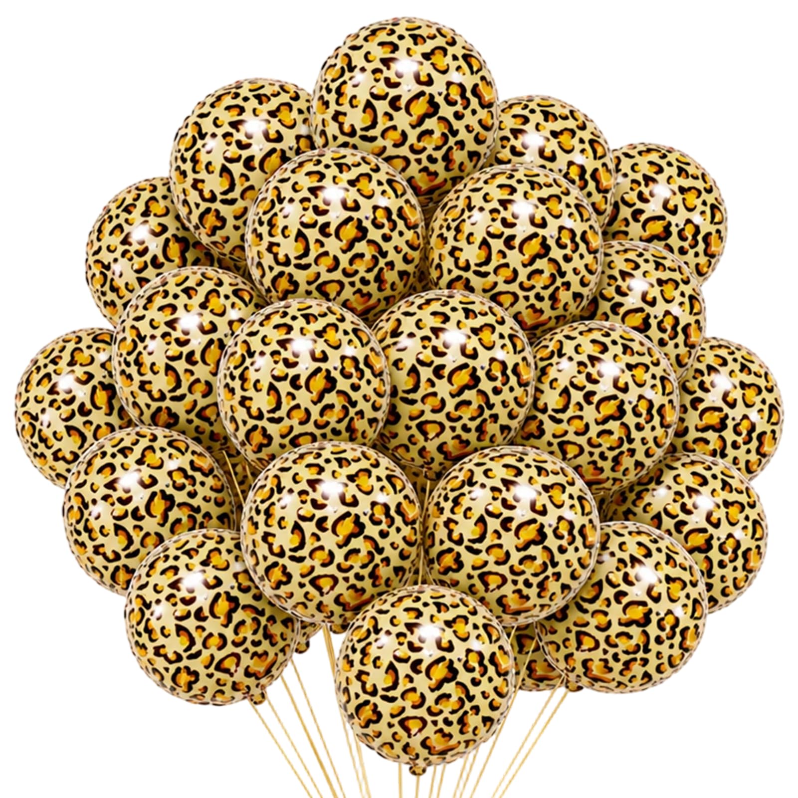25 Pcs Leopard Print Balloons, 18-Inch Round Balloon Set,Leopard Print Birthday Decorations and Party Decorations for Safari Themed Events, Jungle Party Supplies with,For Various Celebrations