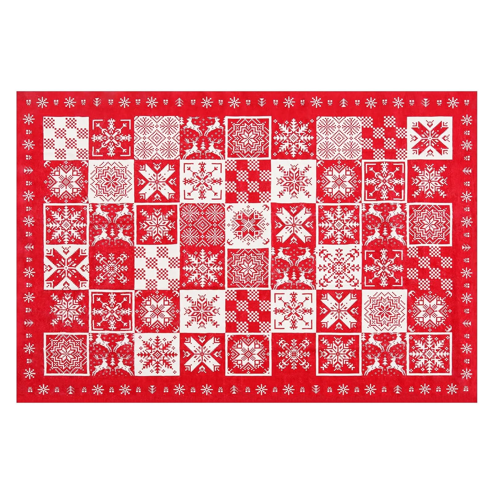 Duże dywany do salonu, biały nadruk płatka śniegu, nowoczesny zimowy wystrój, czerwony, 170 x 200 cm, miękki dywan do salonu, rodziny, wiejskiego, jadalni, dekoracji domu