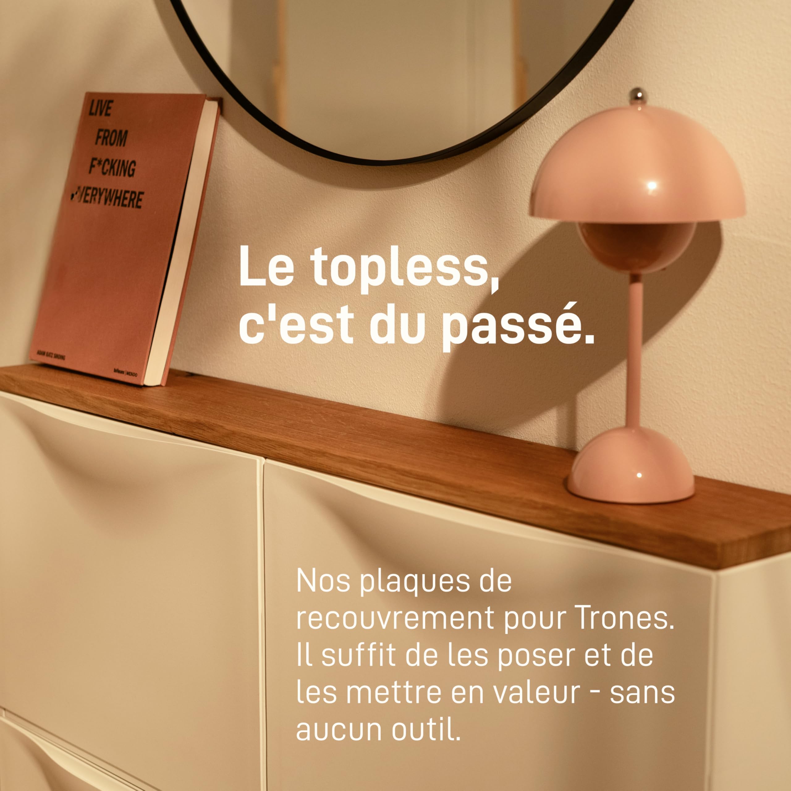 Natural Goods Berlin 1 Plaque en Bois de chêne Trones – I K E A Upcycling DIY – 2 cm d'épaisseur Trones avec Fonction antidérapante – Planche en Bois de chêne Massif – Plaque en Bois Massif – Plaque