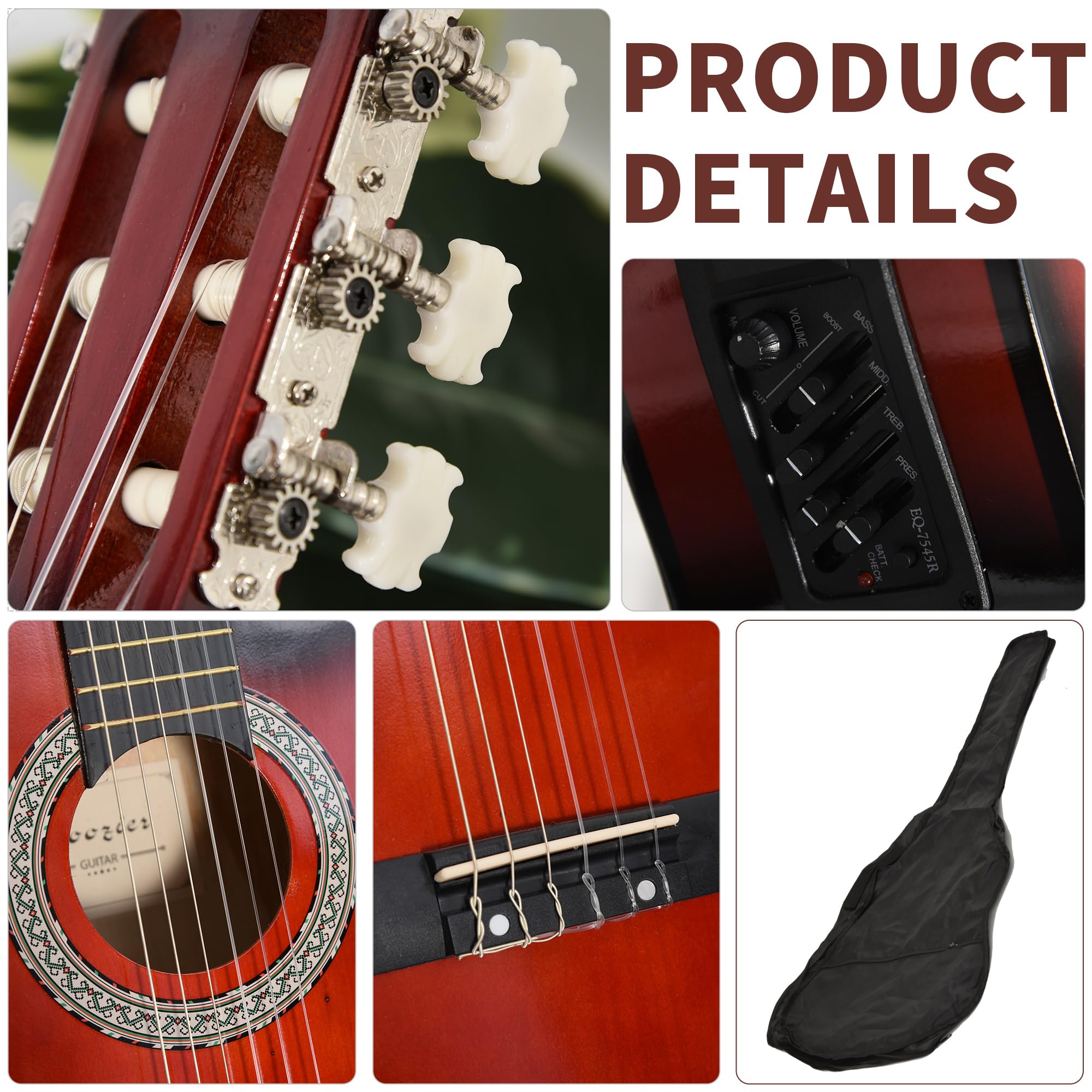 ギター KOCYARS Soozier 39.5 Inch Electric Guitar Kit, Classic Acoustic