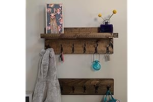 28" Wall-Mounted Coat Bench with Storage and Hooks (Set of 2)