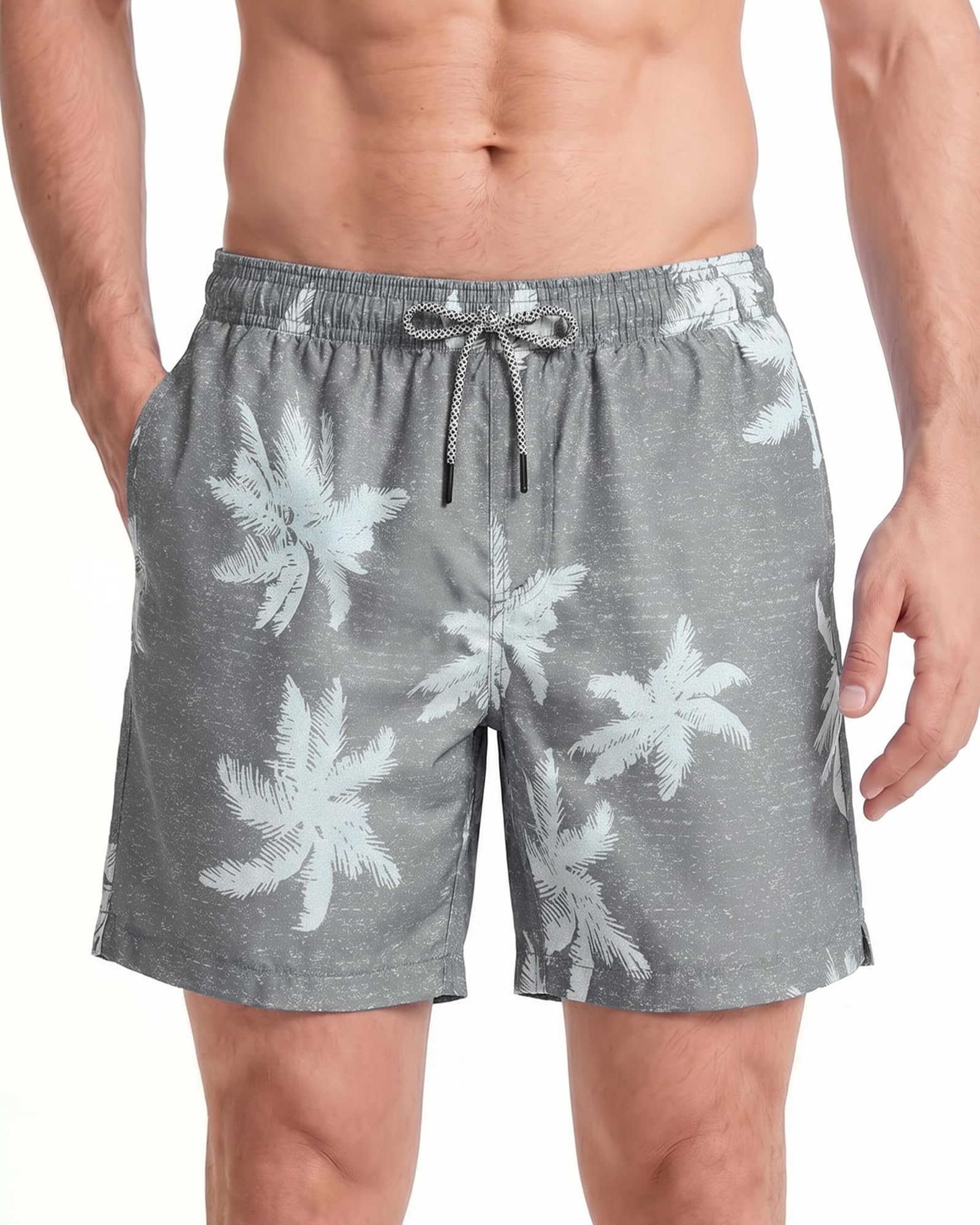MaaMgic Men's Swimming Trunks Quick Dry Fit Performance Surfing Short with Pockets, 3glm-8, Medium ( Waist:31-33 )