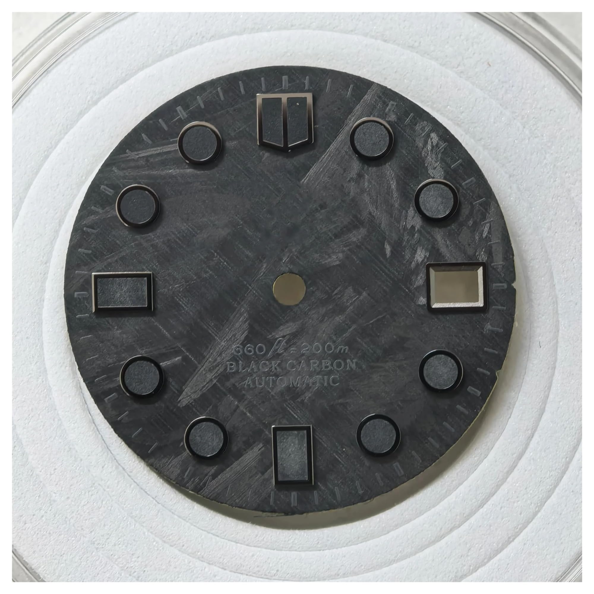 Generisch Karbonfaser-MM-Zifferblatt, 28,5 mm GMT-NH34-Zifferblatt, schwarzes Lume SKX007 NH35