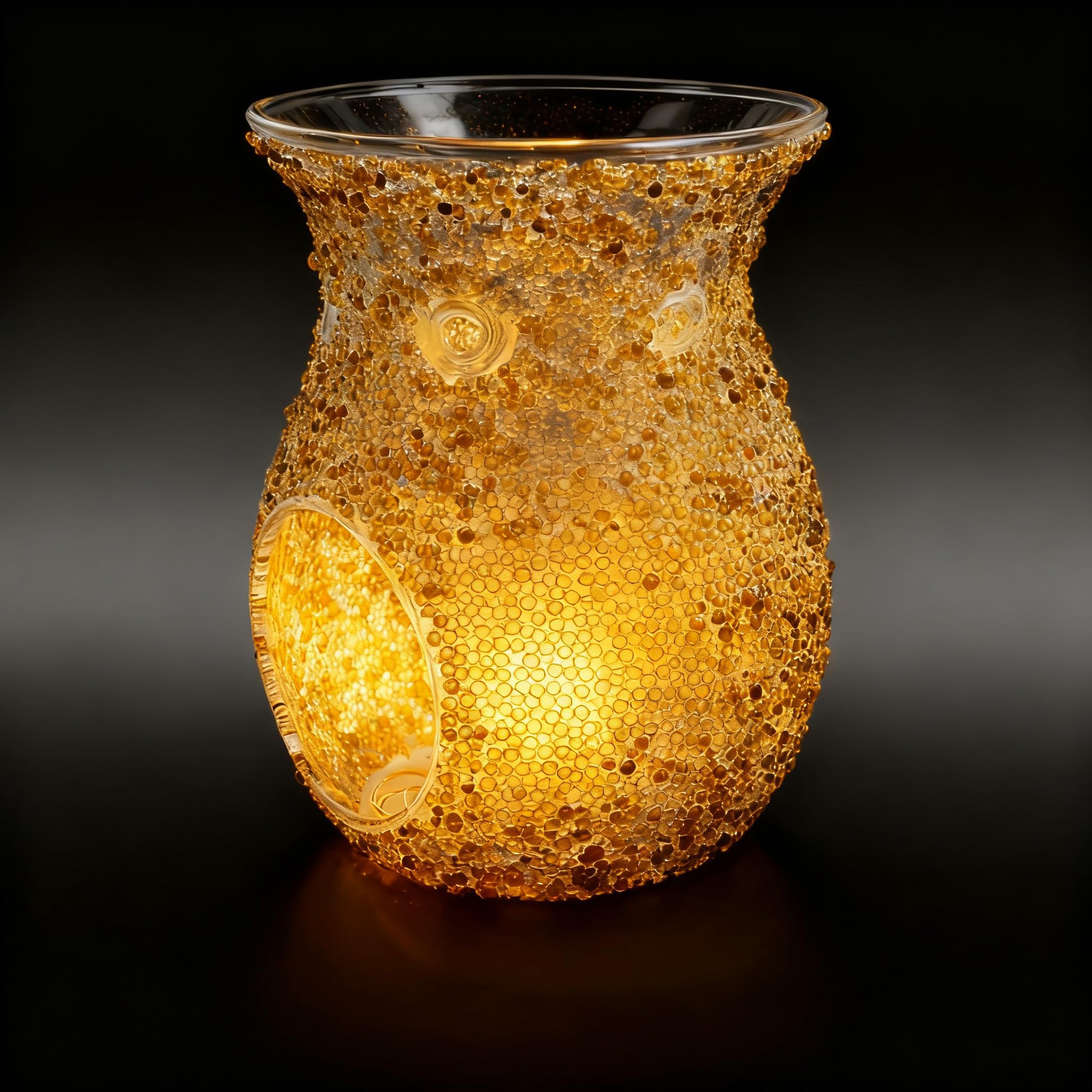 Mosaikglas, romantische Duftlampe, Teelichthalter, Duftwärmer, Räucherstäbchen, Aromadiffusor für Hochzeit, Weihnachten, Heimdekoration, Gelb