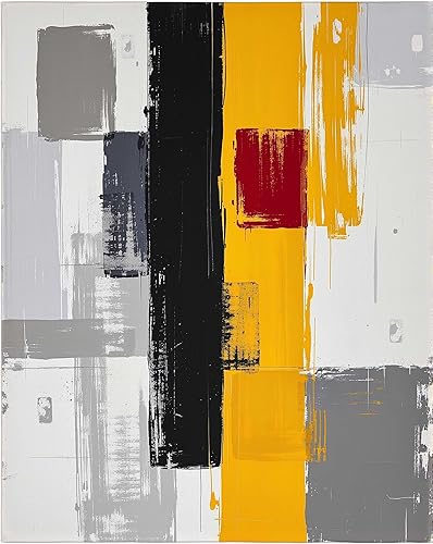 Miniatura 3 de Alfombra contemporánea moderna abstracta azul amarillo vibrante de 4 x 8 pulgadas, alfombra estética de lana ultra suave para sala de estar,