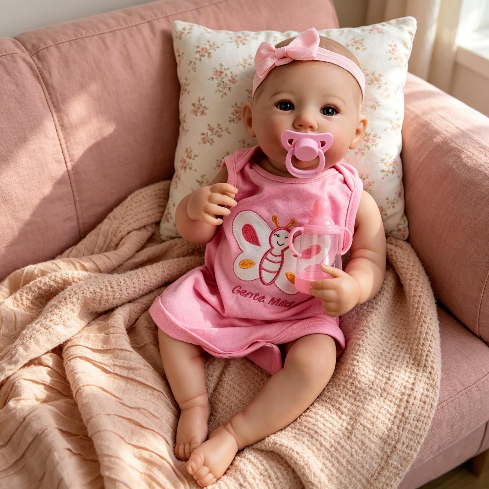 RXDOLL Reborn Baby Dolls silikonowe lalki na całe ciało, winylowe, 45 cm, anatomicznie poprawne, realistyczne, dla noworodka, realistyczne, dla niemowląt, wodoodporna, zabawka, prezenty dla dzieci w