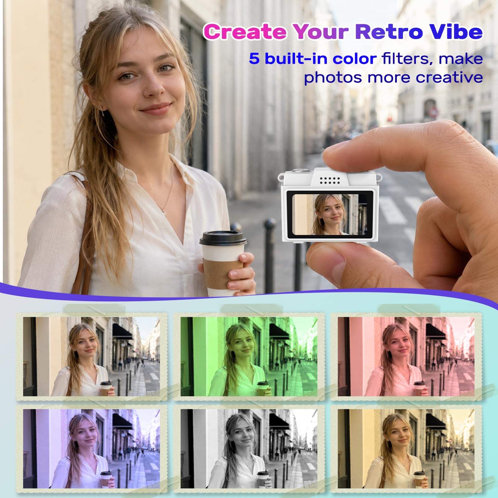 Mini-Appareil Photo numérique rétro en Porte-clés 1080p