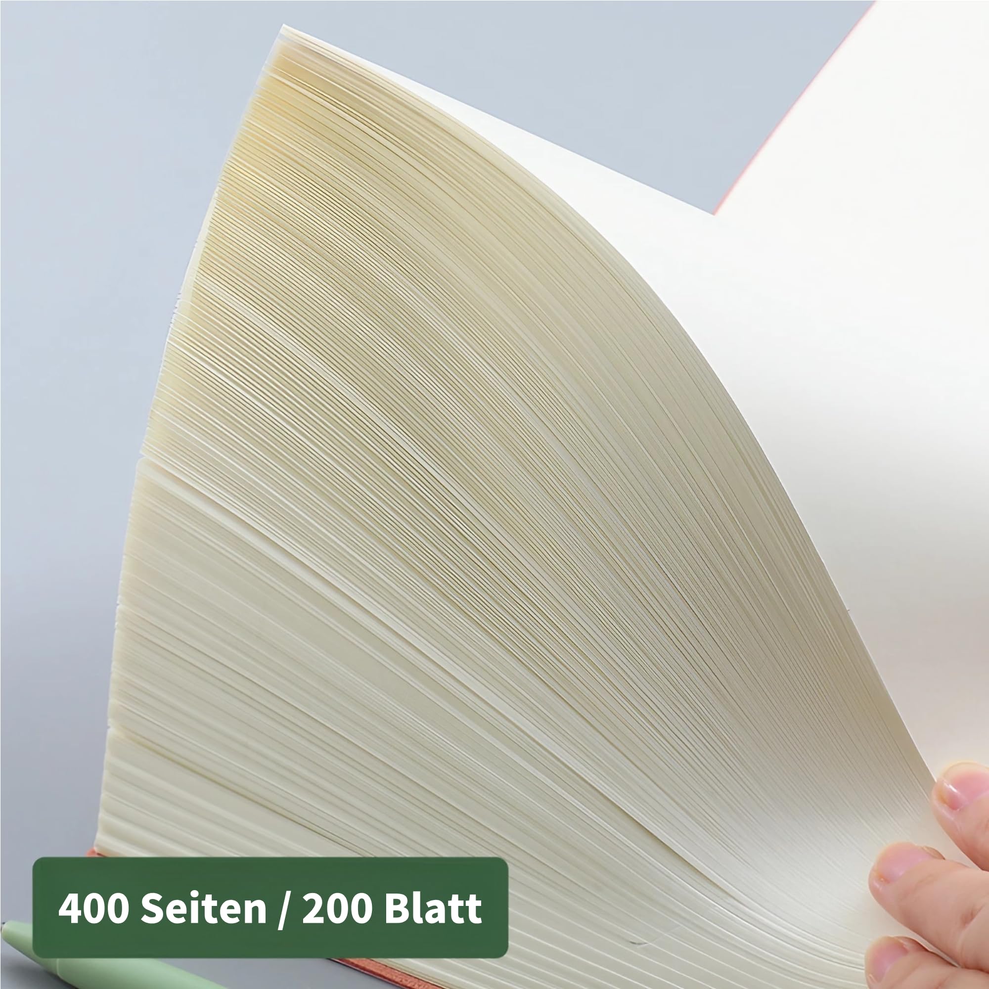 A3 Notizbuch Skizzenbuch, 400 Seiten 200 Blatt, 420×290mm, 120g/㎡, Schwarz | Hochwertiges Zeichenpapier, weicher PU-Bezug Skizzenblock für Künstler und Profis für Zeichnungen und Skizzen