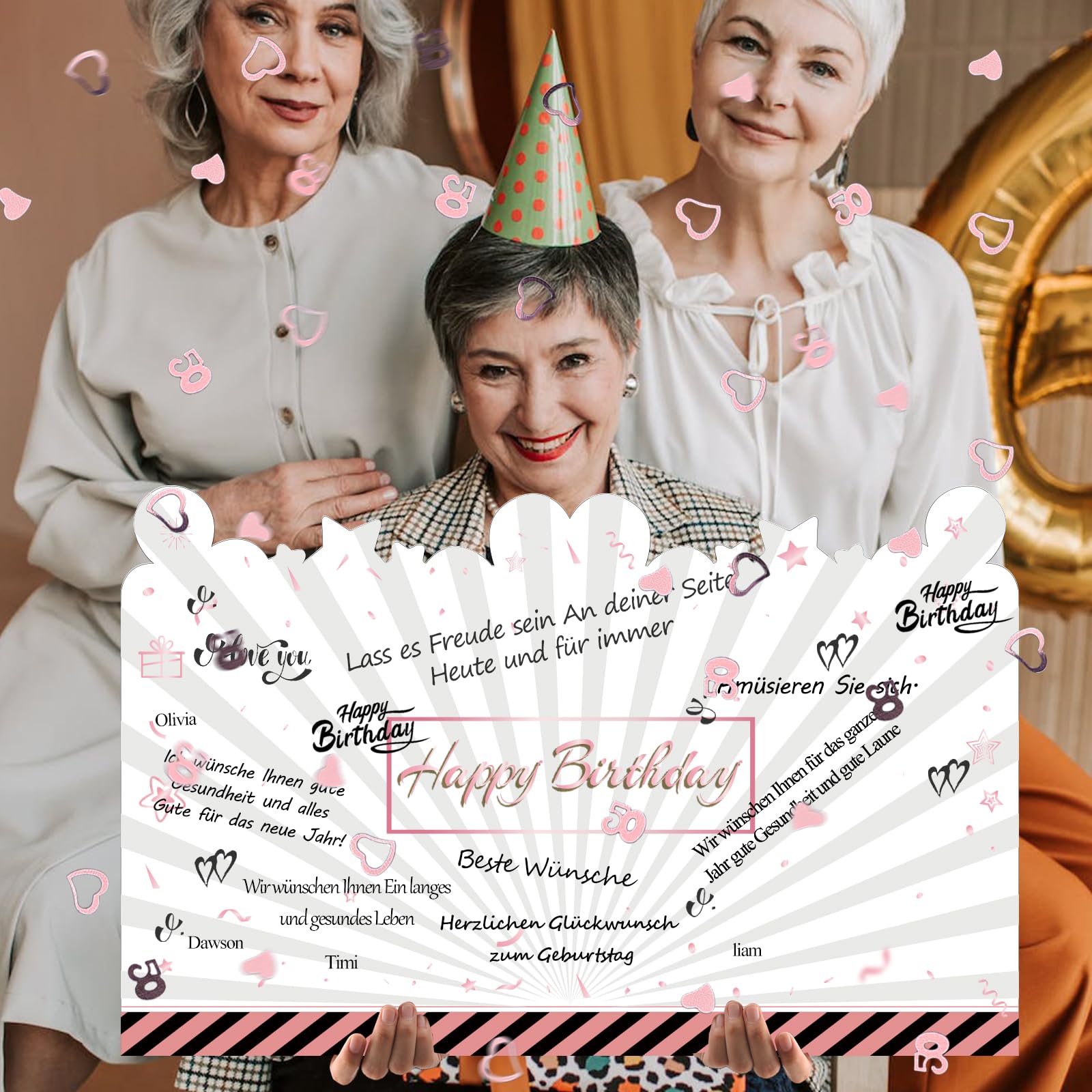 InstaDecor Biglietto di auguri per il 50° compleanno per donne o