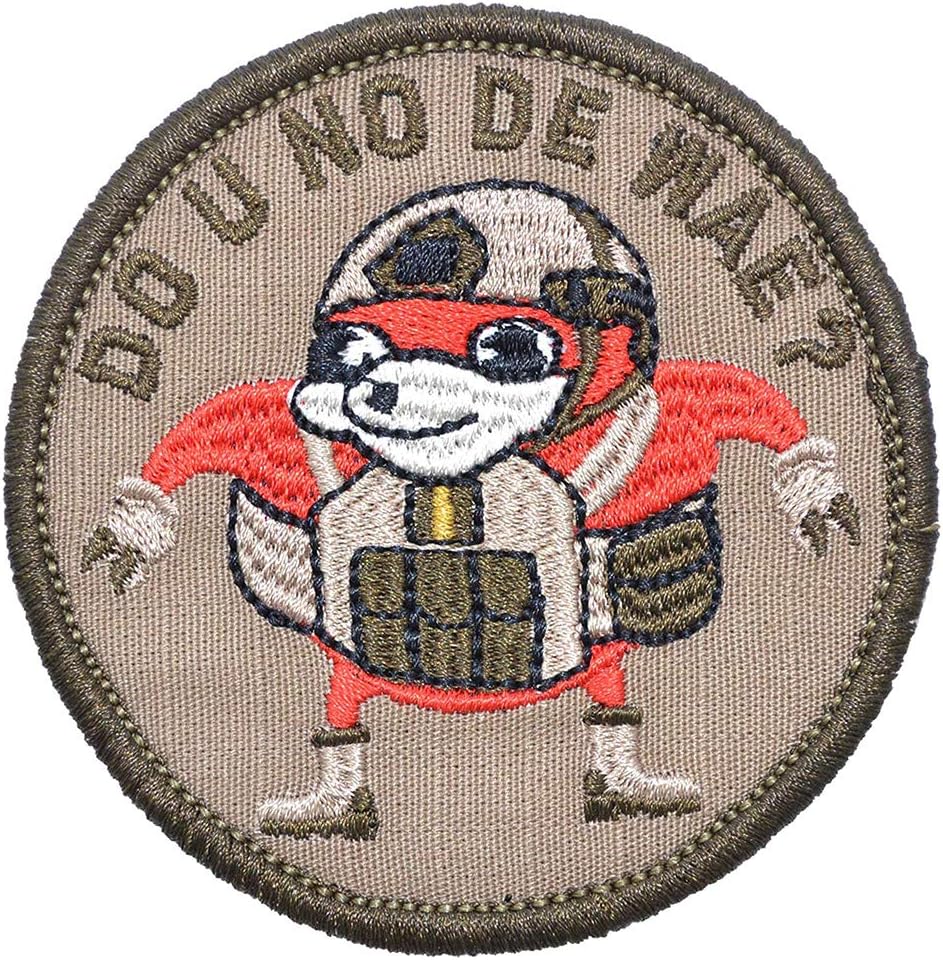 Ugandan Knuckles"Do You Know De Wae Patch, Round Morale Patch Tactical Combat Bagde Military Hook Morale Patch Tactical Military Morale Patch Set Hook/Loop Backing -3 inch Hat Patch (Brown)