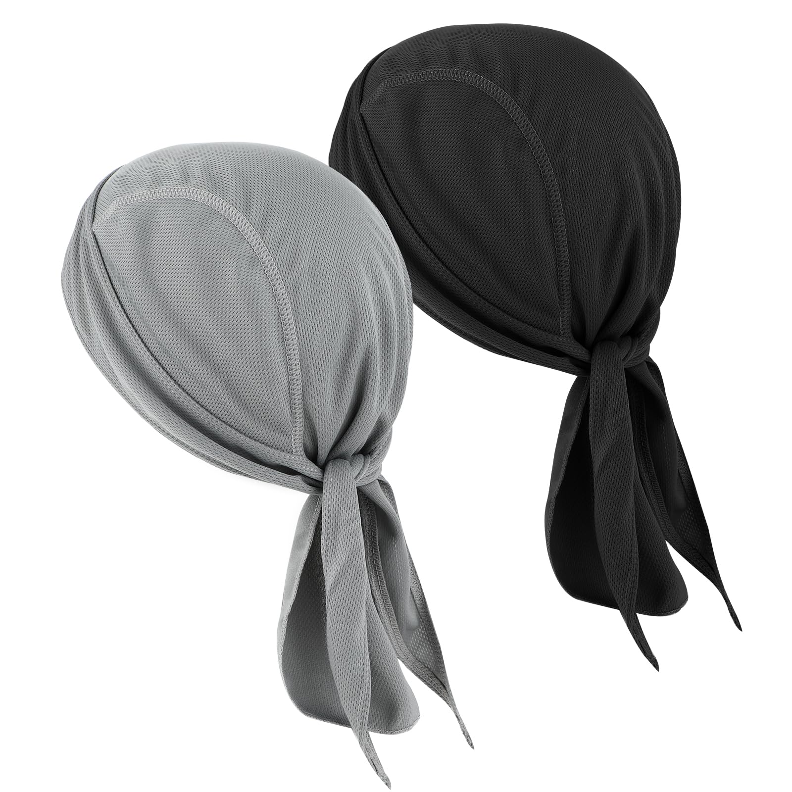 2 Pcs Durags for Men Cooling Do Rags Sports Quick Drying Sweat Wicking Beanie Head Wrap Bandana for