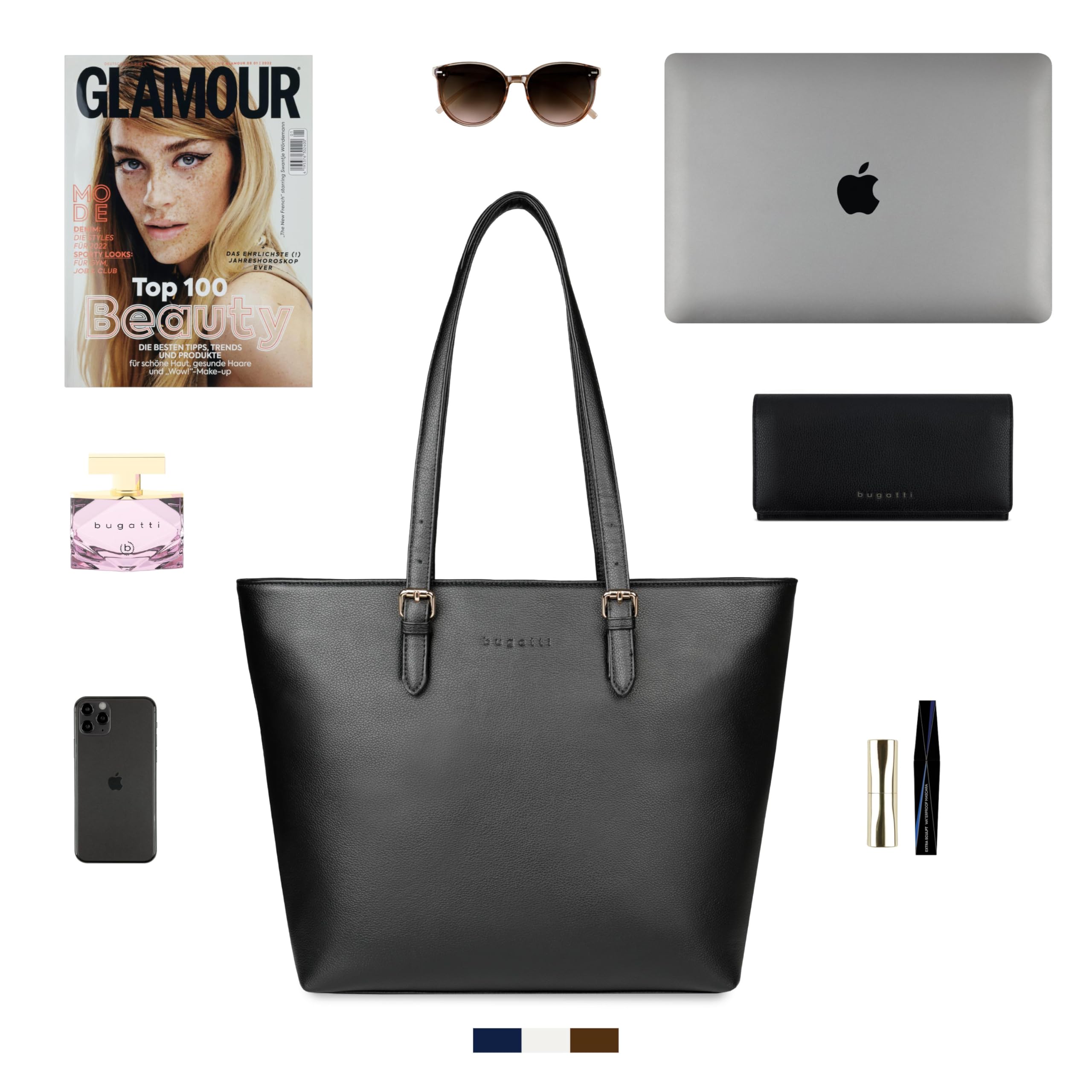 bugatti Mare 3.0 Shopper-Tasche für Damen groß, leichte Tote Bag aus Kunstleder