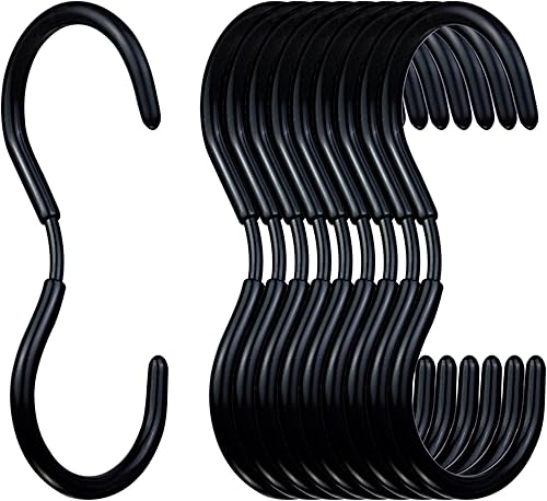 Miniatura 5 de Paquete de 10 ganchos en forma de S para colgar, ganchos en forma de S con 2 fundas brillantes de protección extra, ganchos de baño, ganchos de