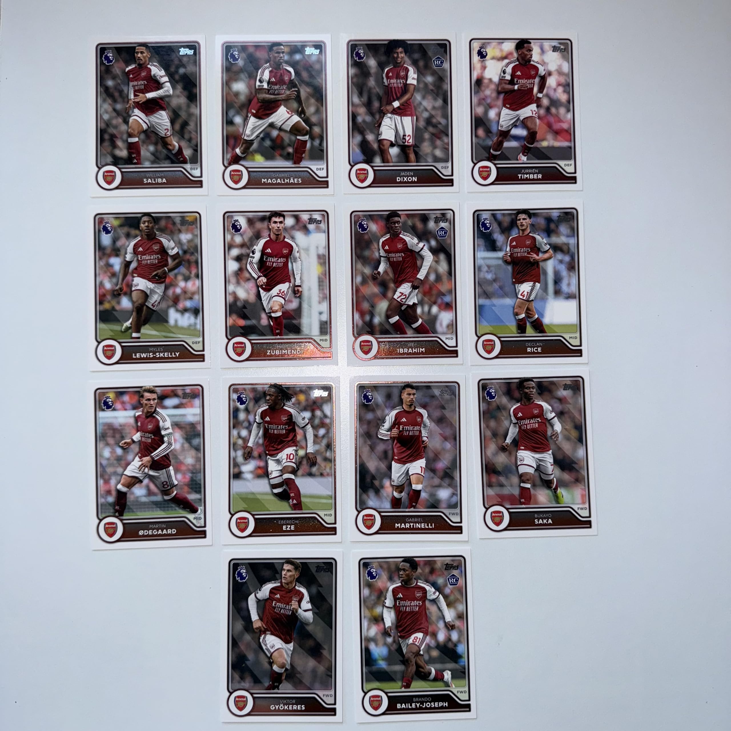 Flagship Premier League 2026/27 Arsenal Base Card Team Set
