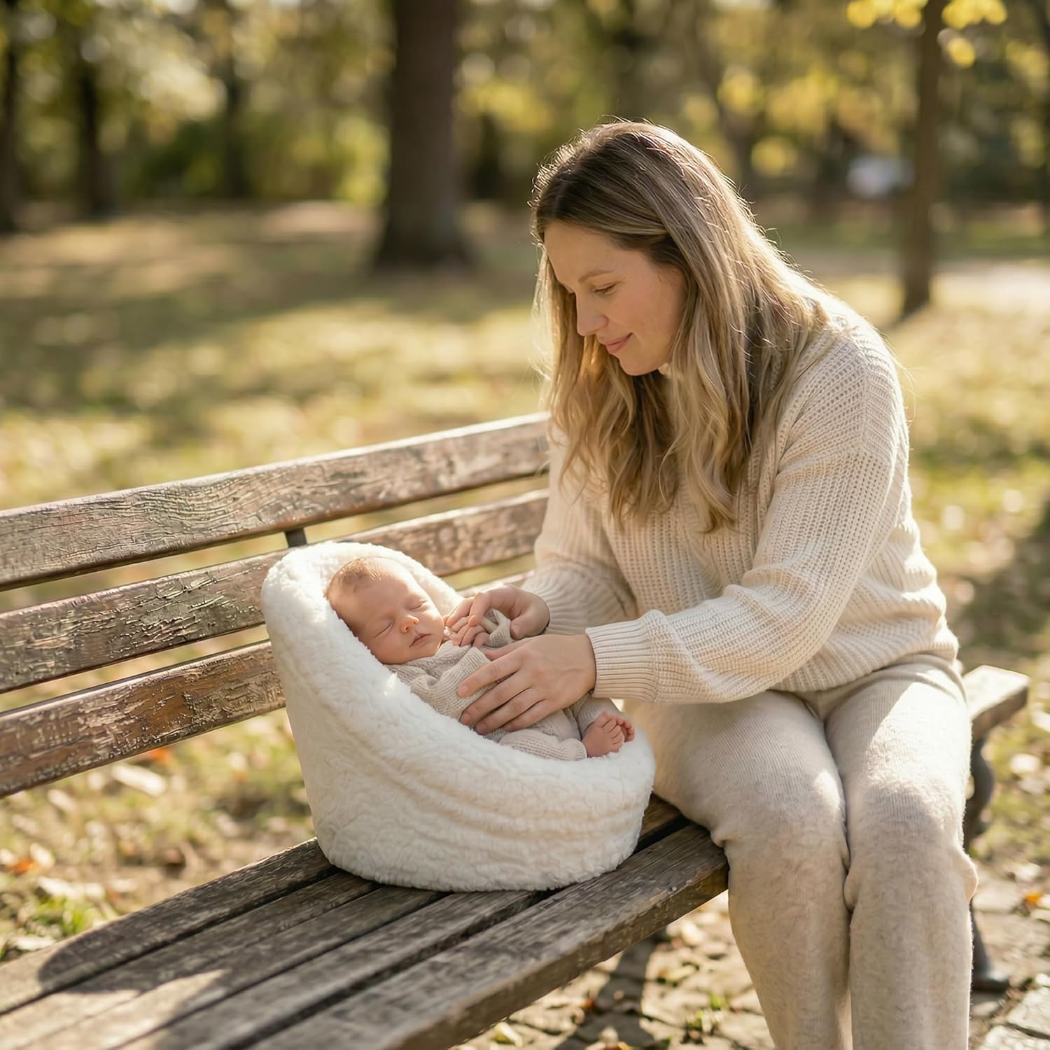 DOITOOL Newborn Chair for Photoshoot, White Baby Photography Props Mini Sofa Newborn Posing Seat Infant Studio Couch Toddler Picture Accessories