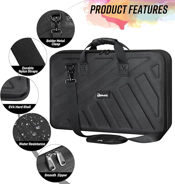 RAYMACE Hard EVA DJ Controller Case,Fits Pioneer DDJ SR,SR2,DDJ-REV1,Denon MC4000,Numark NVII,Mixtrack Pro 3,NV Platinum,Hercules Inpulse 500,Protective Travel Storage Bag(22.8x14.6x3.5inch)