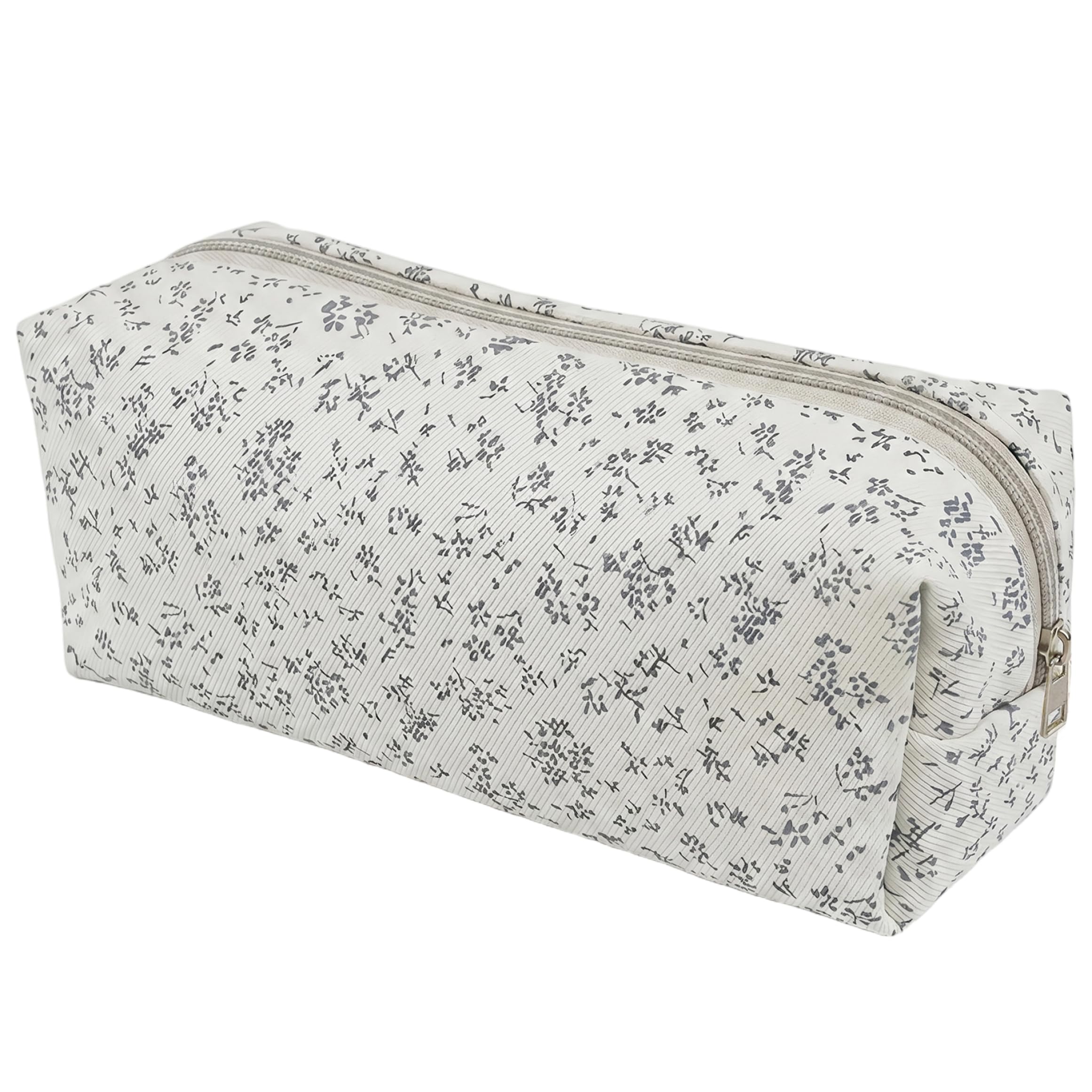 Aetherize Purple Large-Capacity Floral Makeup Pouch, Cute Cosmetic Bag Multi-Use Storage for Travel