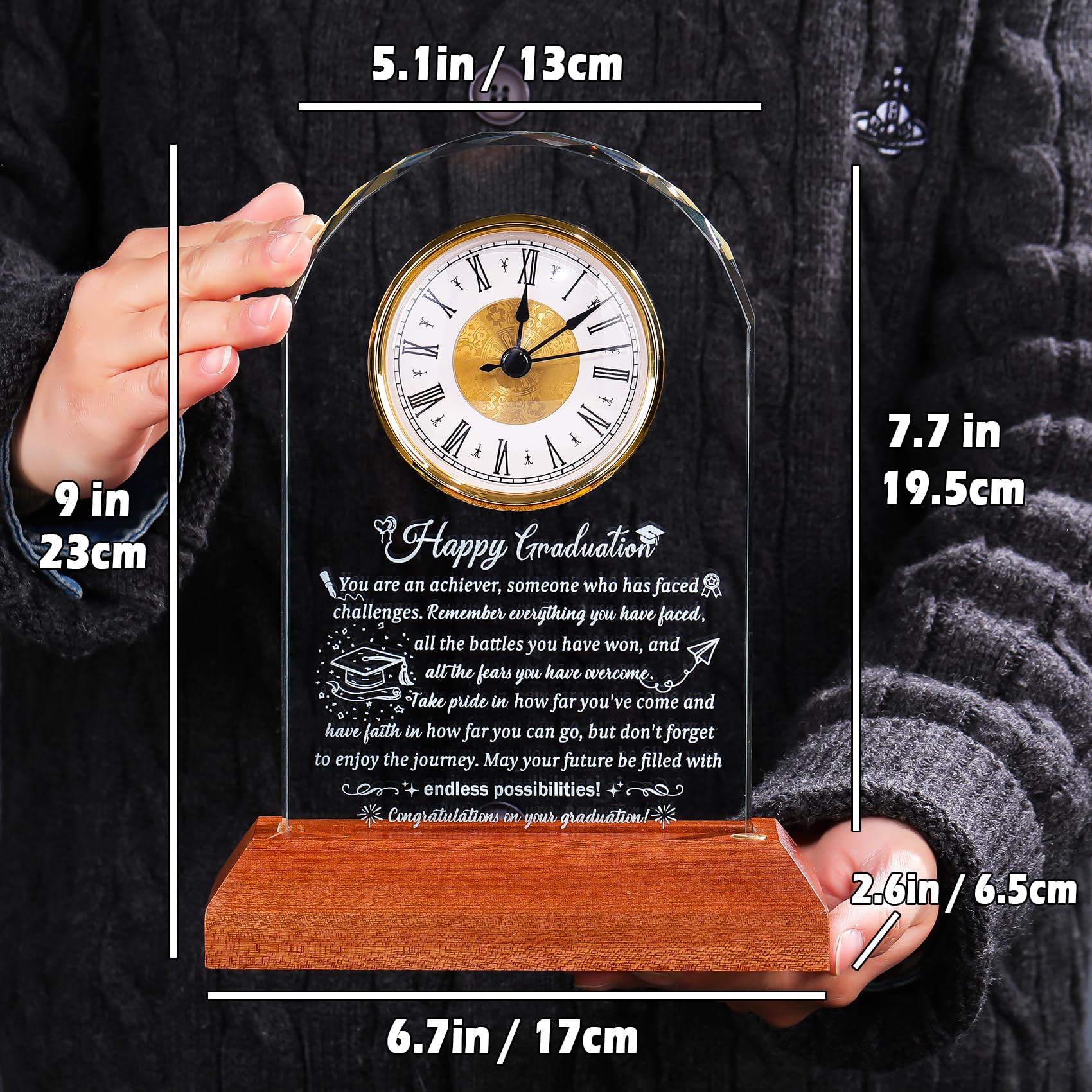 Amazon.com: Arikyrist Glass Clock Graduation Gifts for Women Men