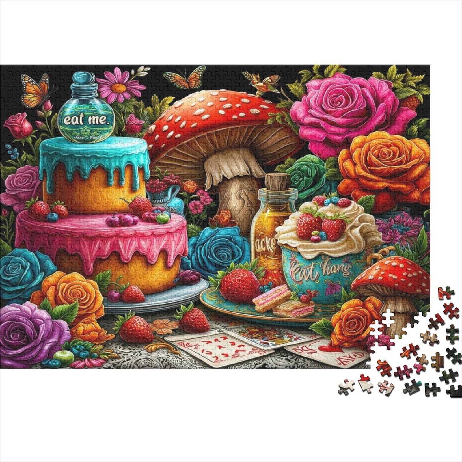 Alice in Wonderland Jigsaw Puzzles 1000 Piece Challenge Toy for Adults, Impossible Jigsaw Puzzle 1000 Piece Educational Game for Adults Or Families 70x50cm/1000pcs