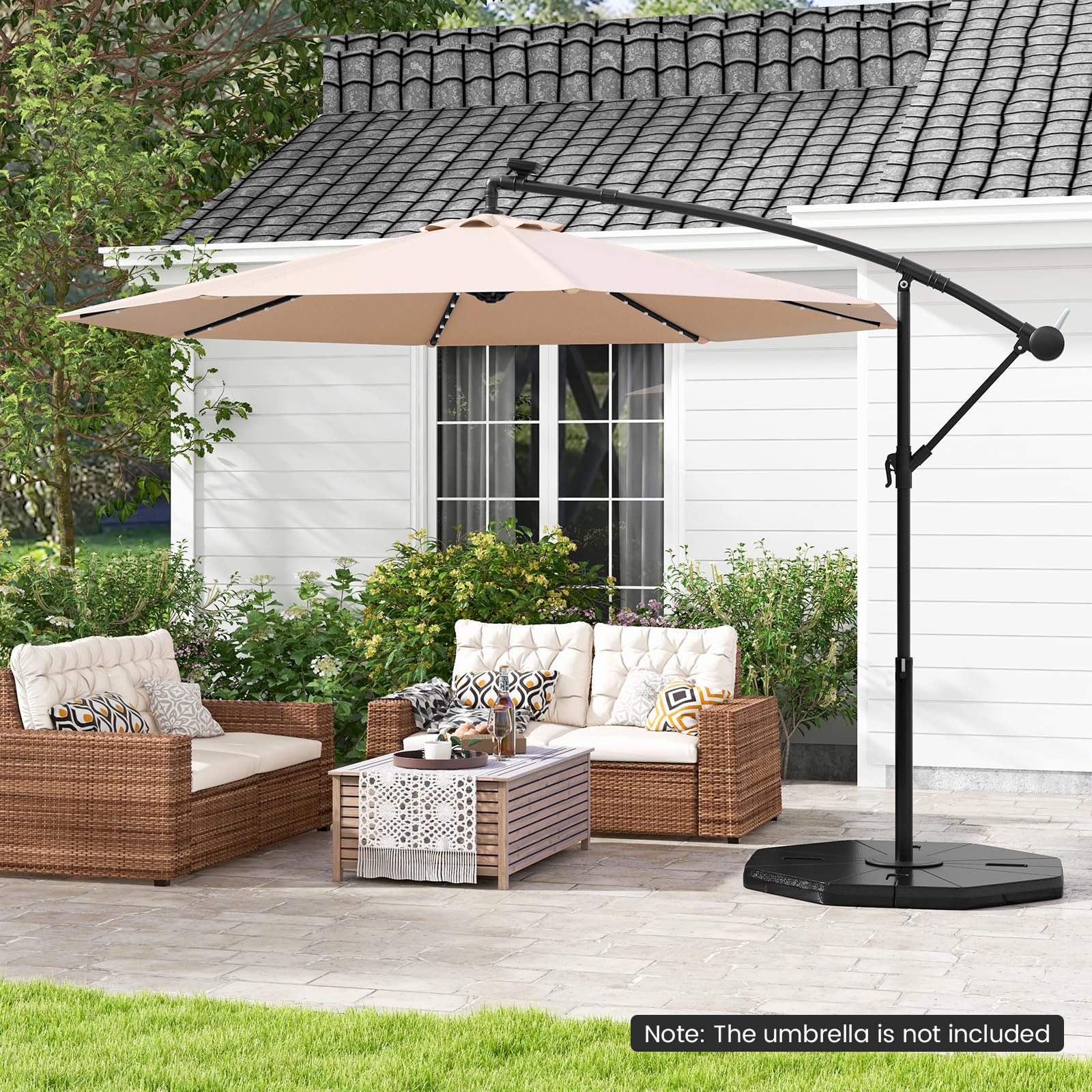 4 piece patio umbrella base Amazon.com: Tangkula 4-Piece Patio Umbrella Base, 208 lbs Heavy Duty Offset  Cantilever Umbrella Stand, Water & Sand Fillable Hexagonal Base Plate Set  for Garden Yard Poolside (Cross Base Not Included) : Patio,