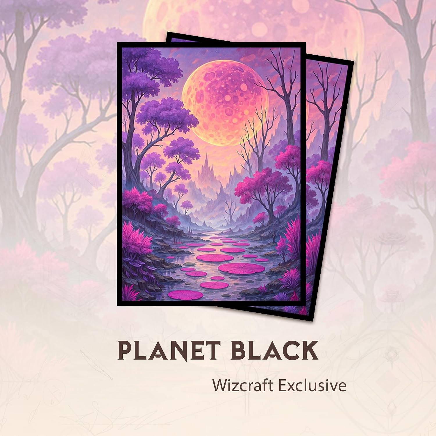 Planet Black MTG Card Sleeves (Smooth) - 104 Count Standard Size TCG Sleeves - Compatible with Magic The Gathering - Double Sleeving - Original Art Design, Premium Protection