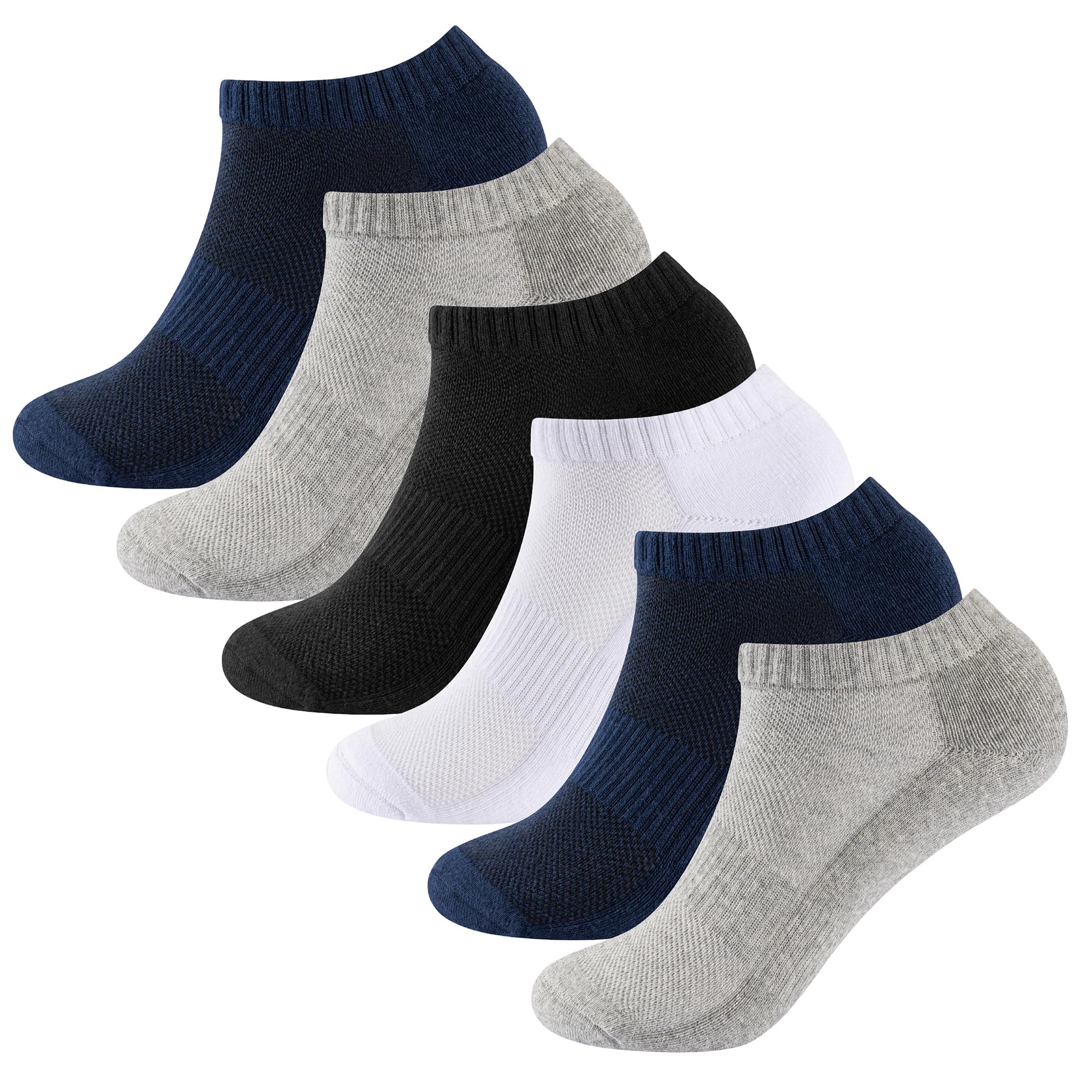 The Essentials Wardrobe Men's 6 Pairs Ladies Assorted 6Pk Ladies Half Terry Trainer Socks - Uk 4-8/Eu 37-42 - Assorted