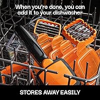 Vista 5 de Nutrichopper con recipiente de conservación de alimentos; pica, rebanada, cubos, cuñas; picador de alimentos multiusos con cuchillas de acero