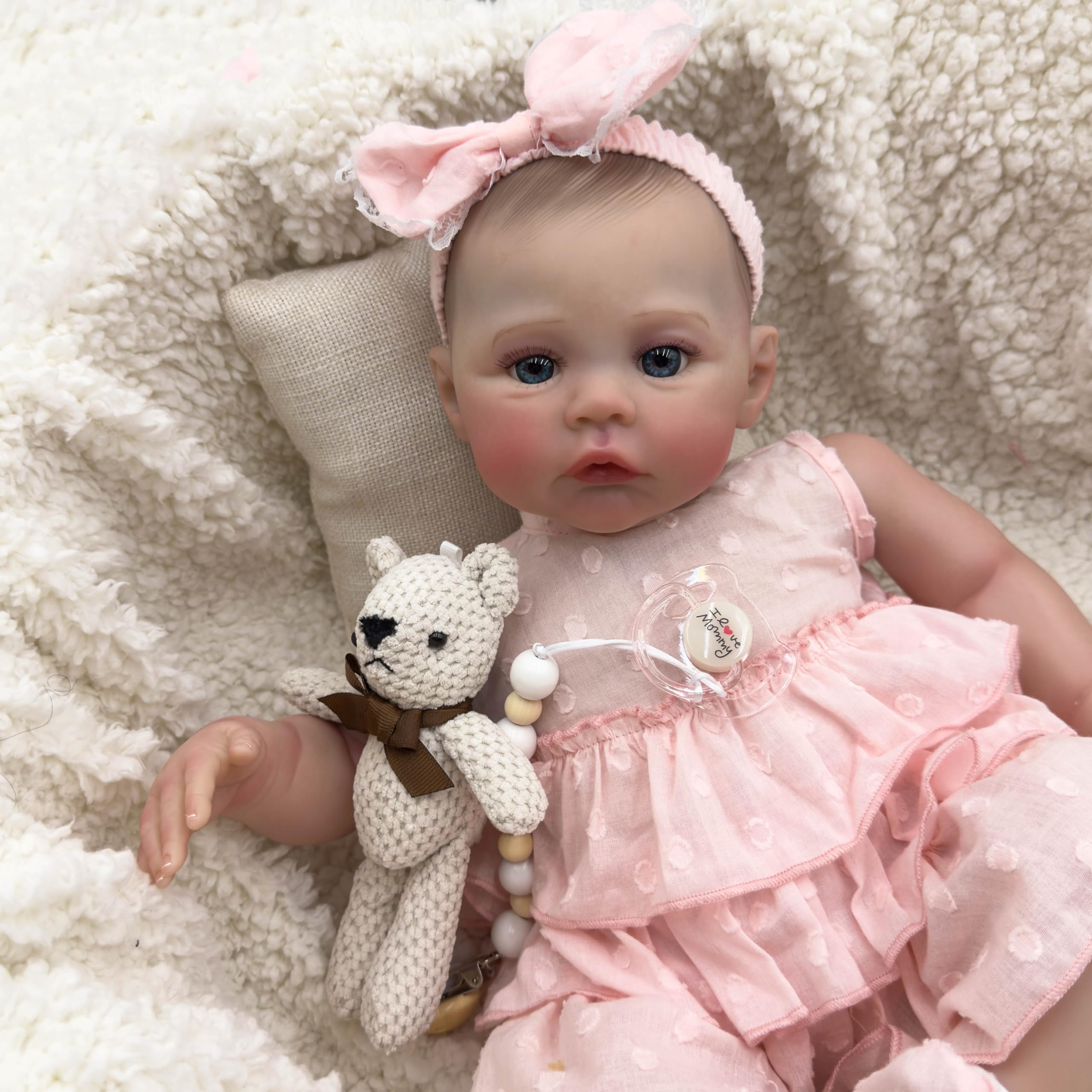 RXDOLL Realistyczne lalki Reborn Baby Dolls Girl miękkie winylowe silikonowe całe ciało realistyczne lalki noworodka dziewczynki prawdziwe życie lalka bobas prezenty urodzinowe dla dzieci w wieku 3+